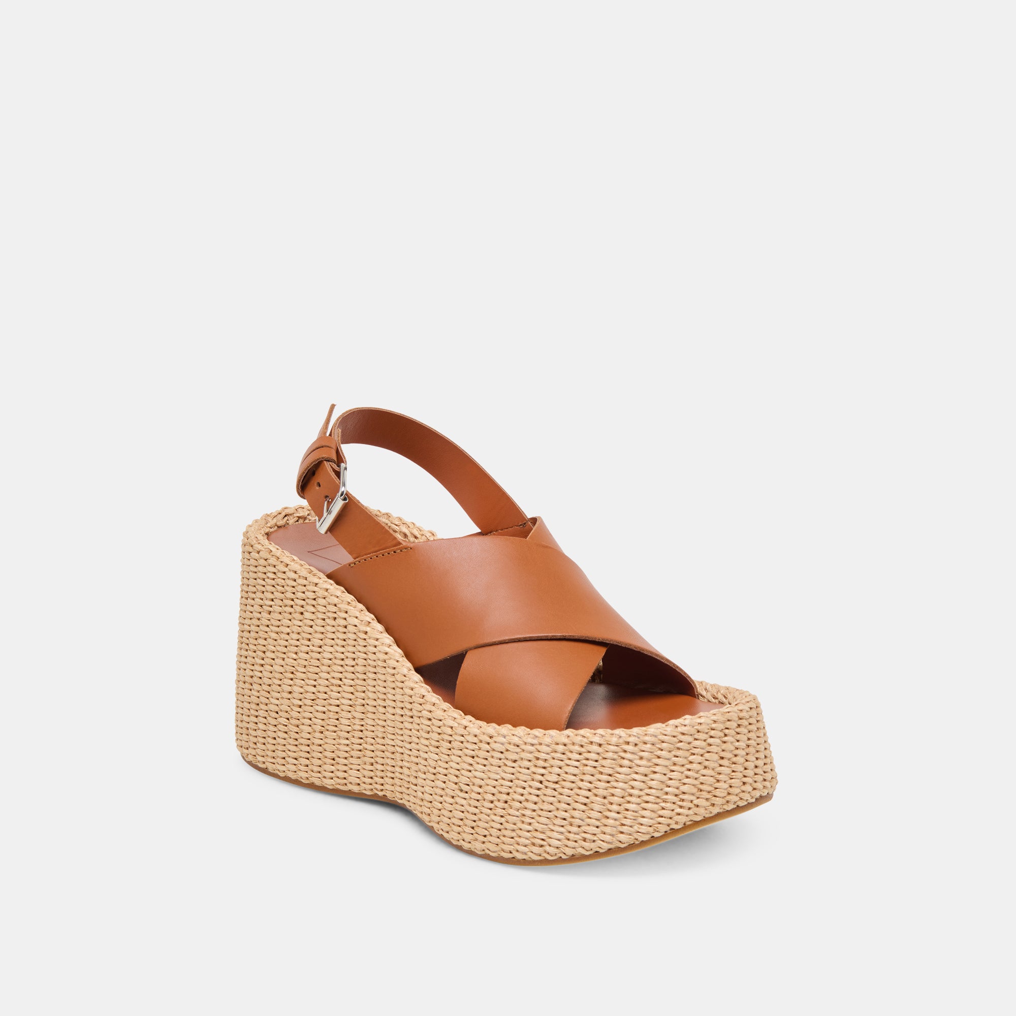 SKYLAR Women's Brown Leather Wedge Sandals - Comfortable Casual & Dressy Shoes for Summer Outfits, Beach, and Office Wear