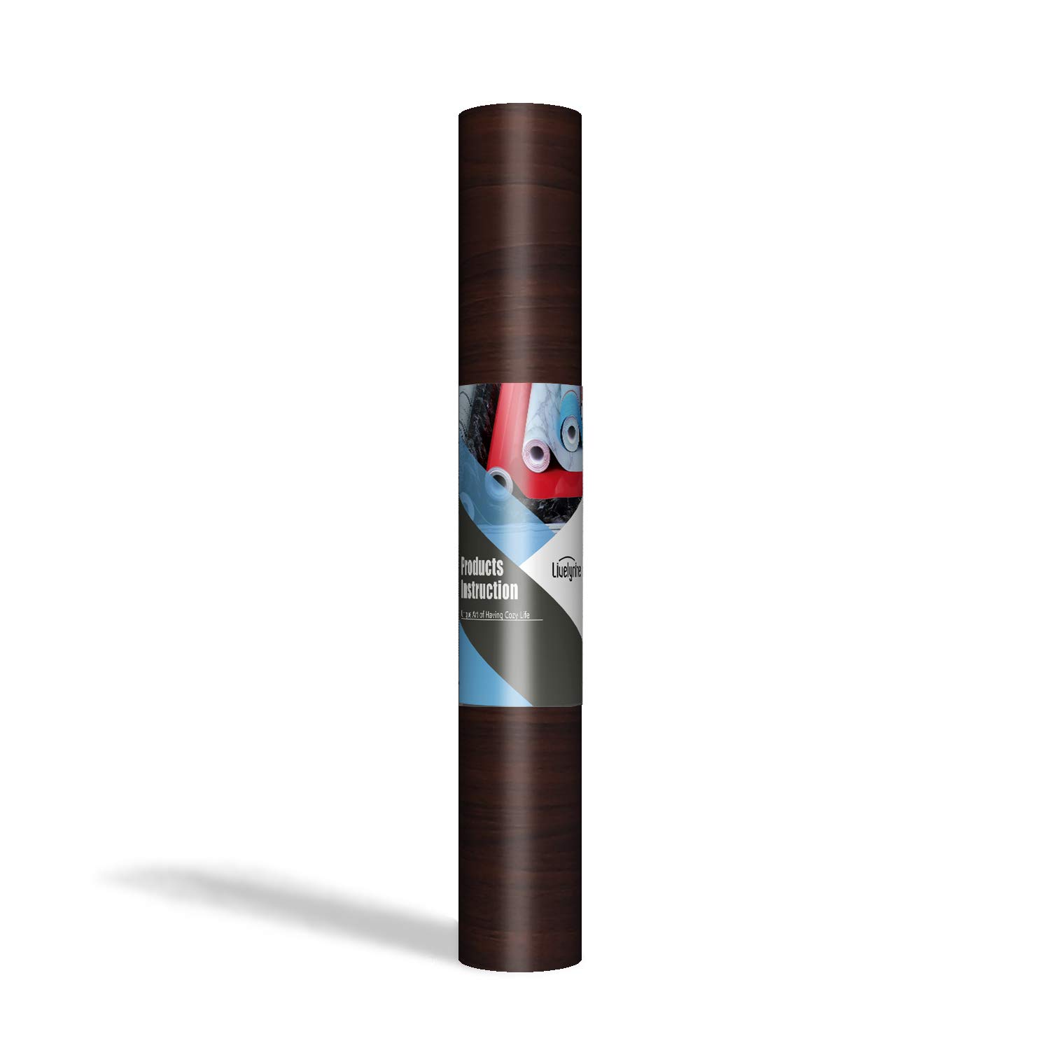 Livelynine 197 x 24 Inch Black Walnut Wood Grain Contact Paper - Waterproof Self-Adhesive Vinyl Wrap for Kitchen Cabinets, Countertops, Desks & Furniture - Easy Peel & Stick Wallpaper for Home & Office Renovation