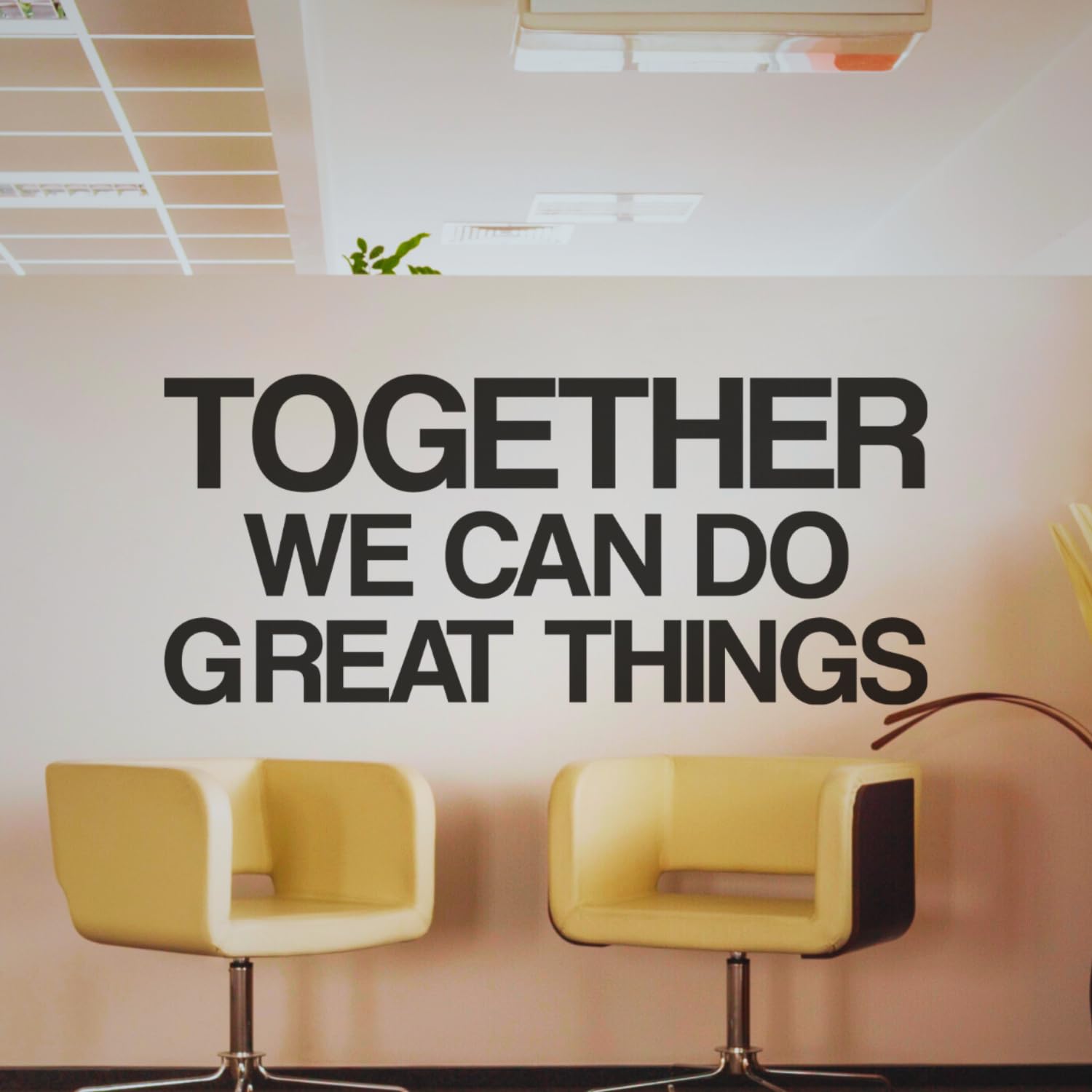 Large 'Together We Can Do Great Things' Vinyl Wall Decal - Inspirational Office Decor, Motivational Work Wall Art, Teamwork Quote Business Sign - Perfect for Office, Home Office, Conference Rooms & Workspace Motivation