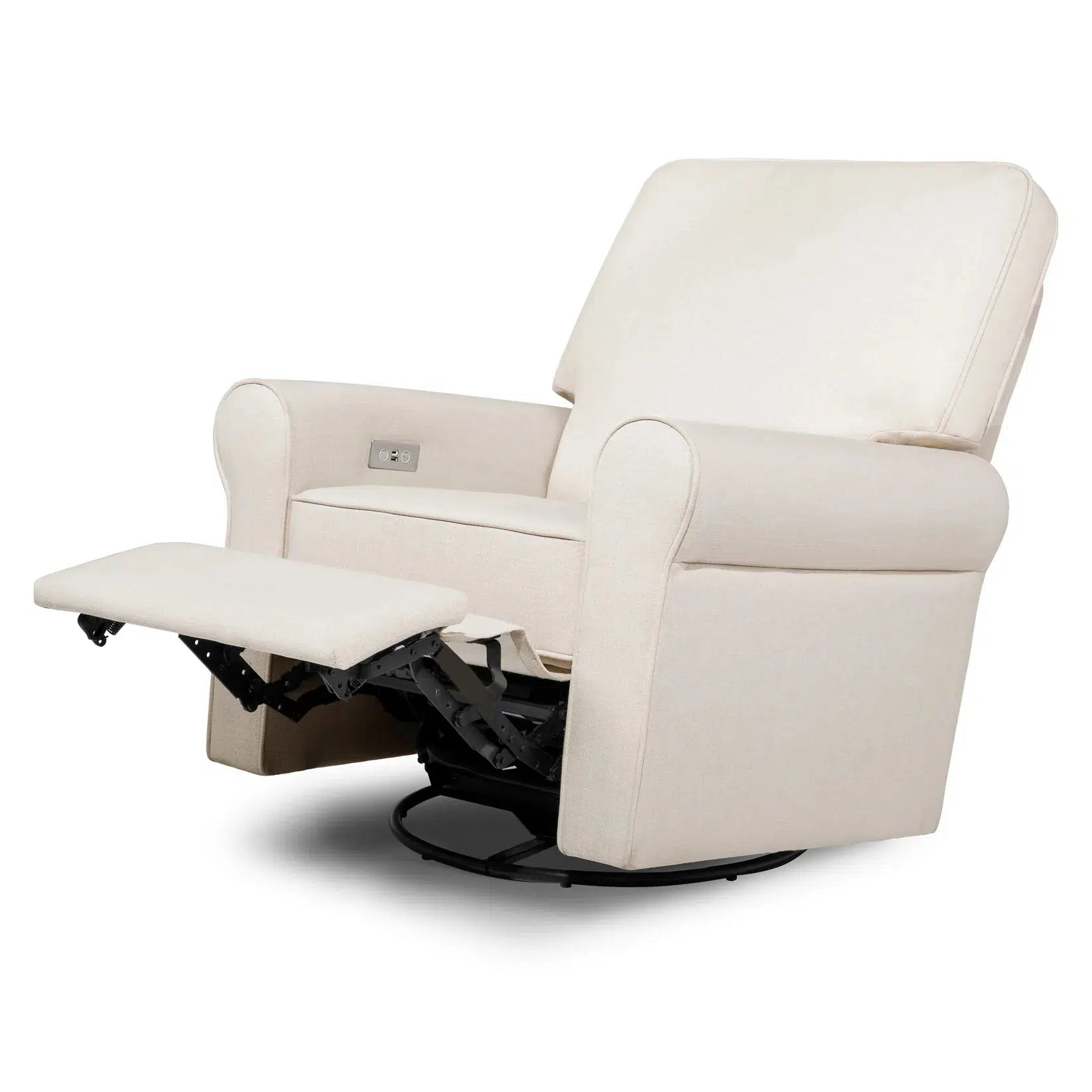 Monogram by Namesake Monroe Pillowback Power Recliner - Natural Eco Twill Performance Fabric Reclining Chair for Living Room, Home Theater & Relaxation