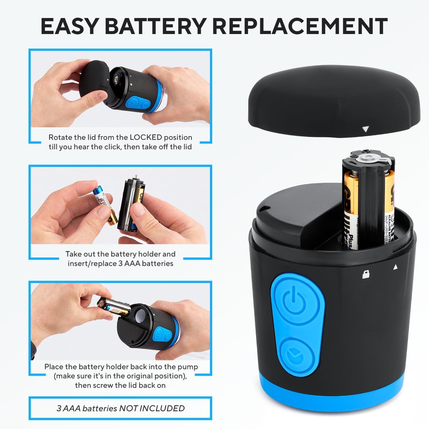 Electric Penis Pump for Men - Automatic Vacuum Enlargement Device with 3 Suction Modes | Male Enhancement & Pleasure Toy | Perfect for Solo Play, Couples & Intimate Moments | Blue Adult Sex Toy