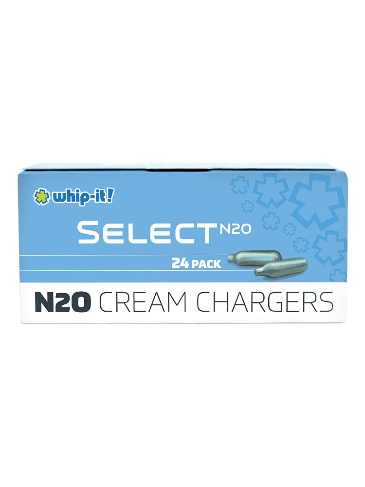 Whip-It! Select Cream Charger 24 Pack - Premium Nitrous Oxide Chargers for Whipped Cream Dispensers | Perfect for Baking, Desserts & Coffee Shops