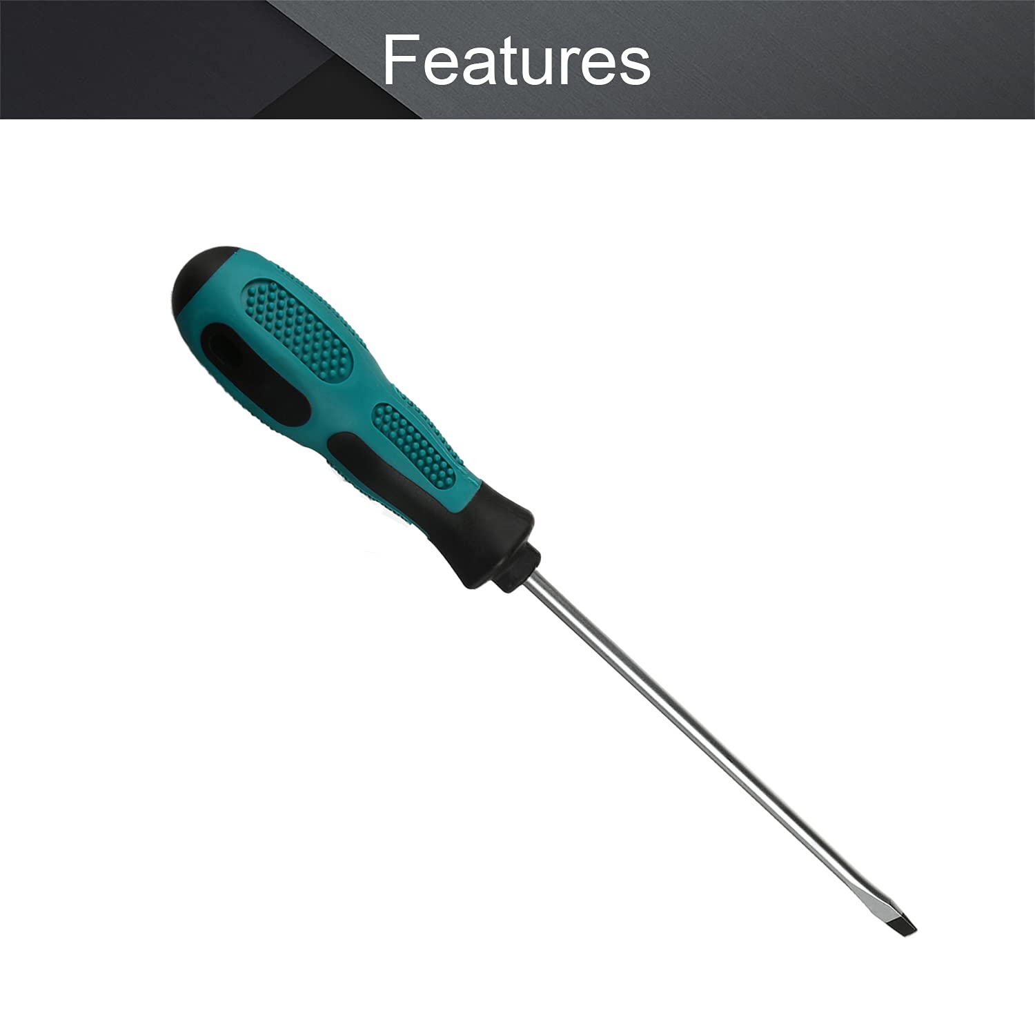Utoolmart 5mm Slotted Magnetic Screwdriver - 150mm Round Shaft Flat Head Precision Tool with Non-Slip Grip for Electronics Repair, DIY Crafts & Home Improvement (1-Piece) | Perfect for Phone, Laptop & Small Appliance Fixes