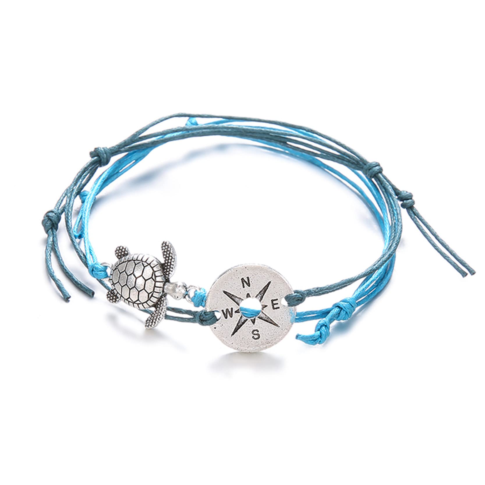 CH01 Cute Adjustable Wave Bracelets for Teen Girls - Waterproof Handmade Beaded Bracelet & Anklet Set (One Size Fits Most) - Perfect for Beach, Summer Wear, Gifts & Friendship Jewelry