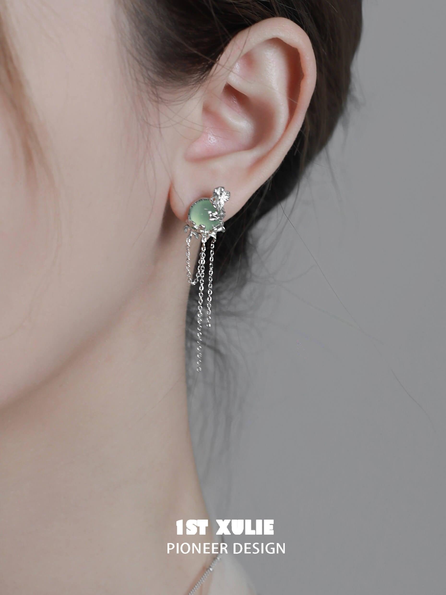 Renewal & Growth S925 Sterling Silver Onyx Tassel Stud Earrings™ - Elegant Dangle Earrings for Women, Perfect for Parties, Weddings & Everyday Wear