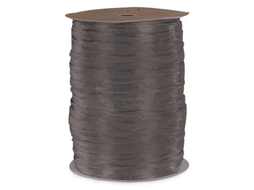 Pack of 1, 100-Yard Solid Matte Charcoal Gray Synthetic Raffia Ribbon - Made in USA | Perfect for Gift Wrapping, DIY Crafts, and Wedding Decorations