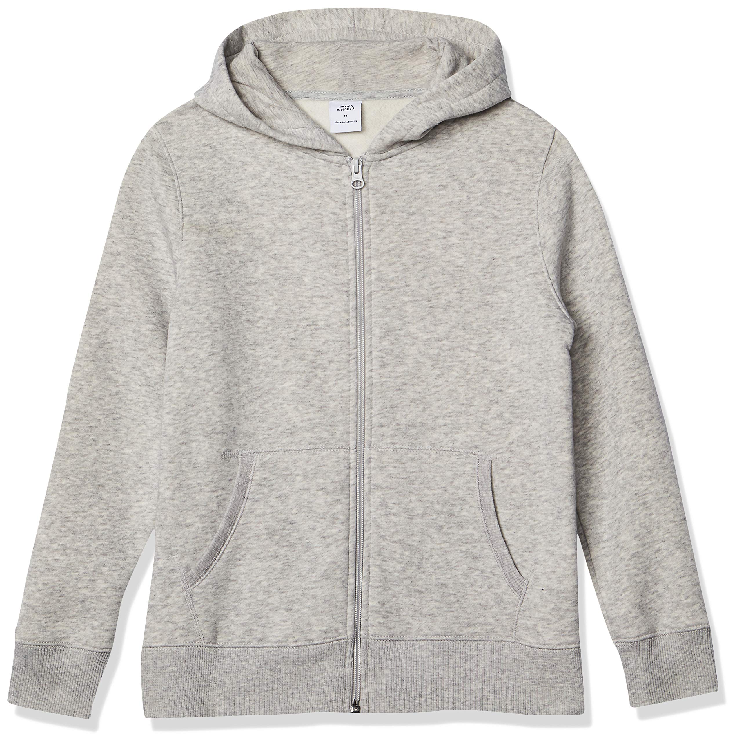Amazon Essentials Boys' Zip-Up Hooded Sweatshirt - Lightweight Fleece Pullover for School, Sports & Outdoor Activities
