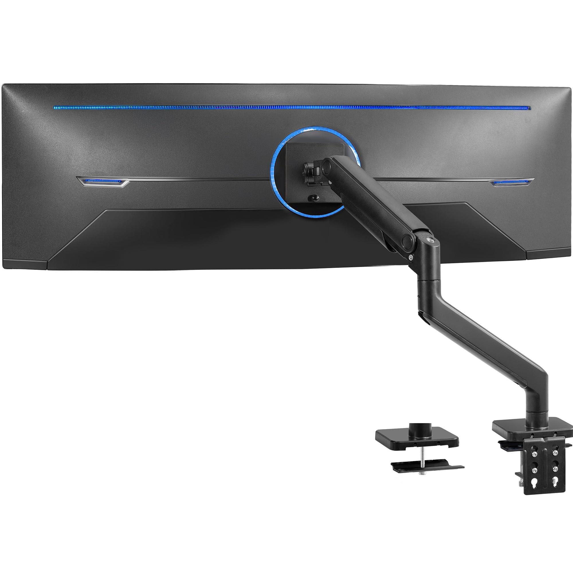 Heavy Duty Aluminum Ultrawide Monitor Arm for 49 inch Screens - 20kg Capacity, Premium Desk Mount Stand Compatible with Samsung Odyssey G9, LG Ultrawide & More (Black, STAND-V101E) - Perfect for Gaming, Office & Home Workstations