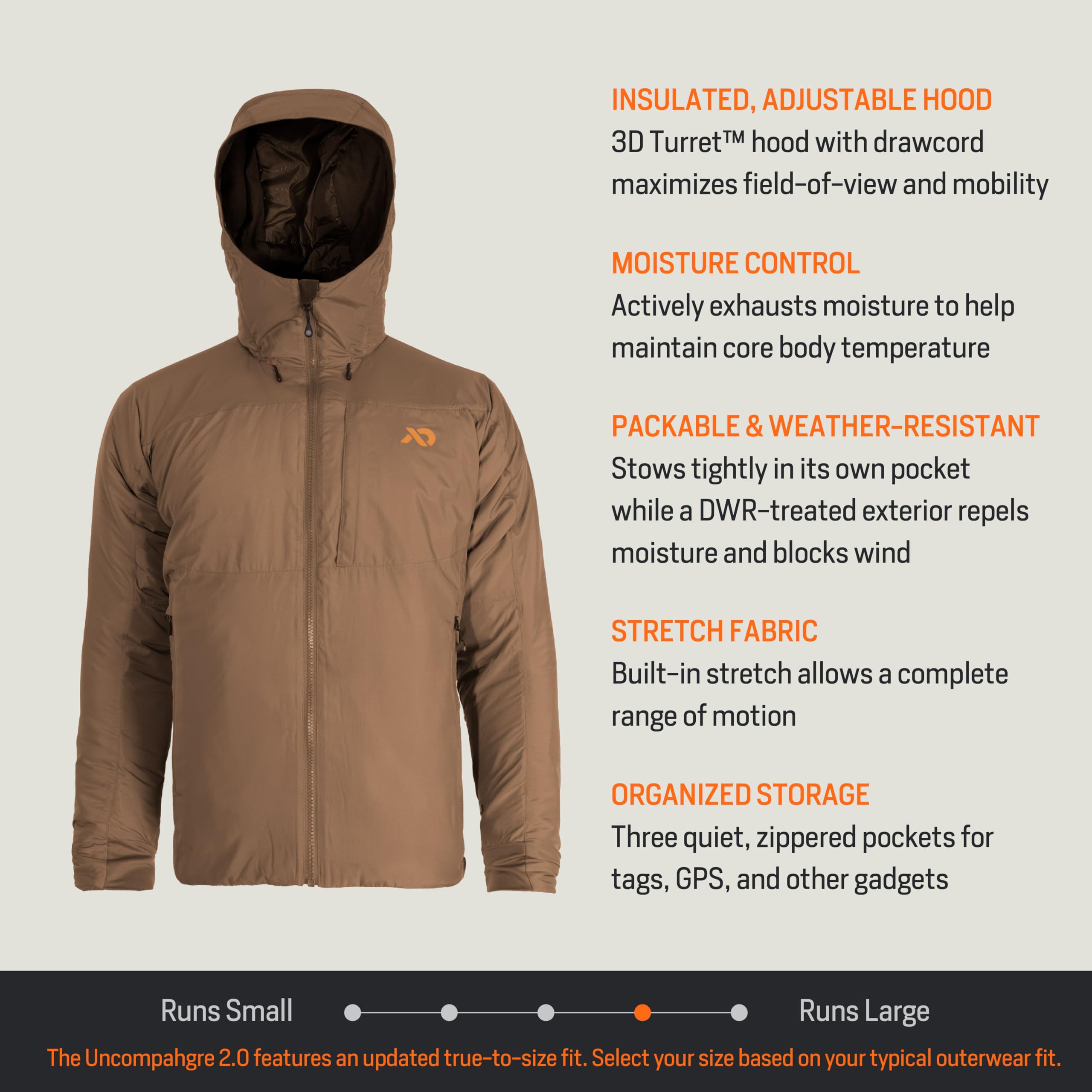 First Lite Men's Uncompahgre 2.0 Puffy Jacket - Lightweight Insulated Camo Hunting Coat, Waterproof Outdoor Gear for Cold Weather Hunting & Hiking | Perfect for Winter Adventures & Wilderness Exploration
