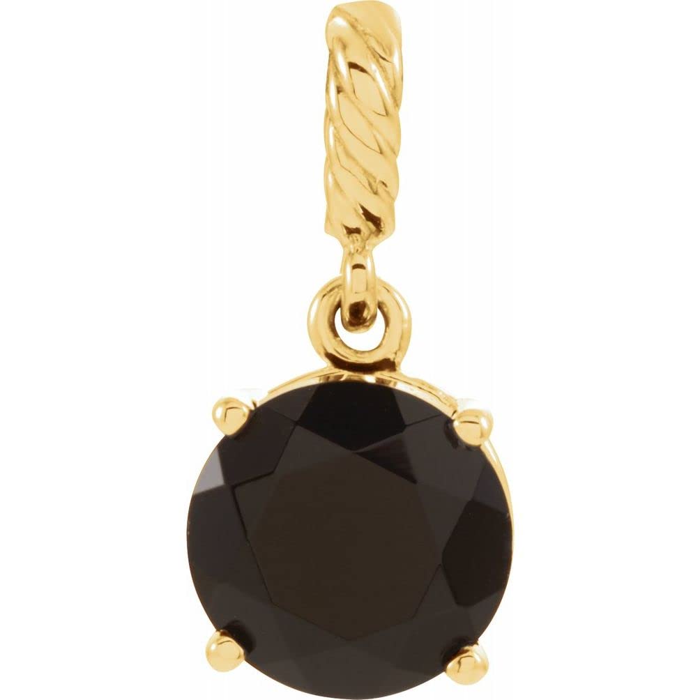 14k Yellow Gold Black Onyx Rope Pendant Necklace - Elegant Jewelry for Women, Perfect for Parties, Weddings & Everyday Wear