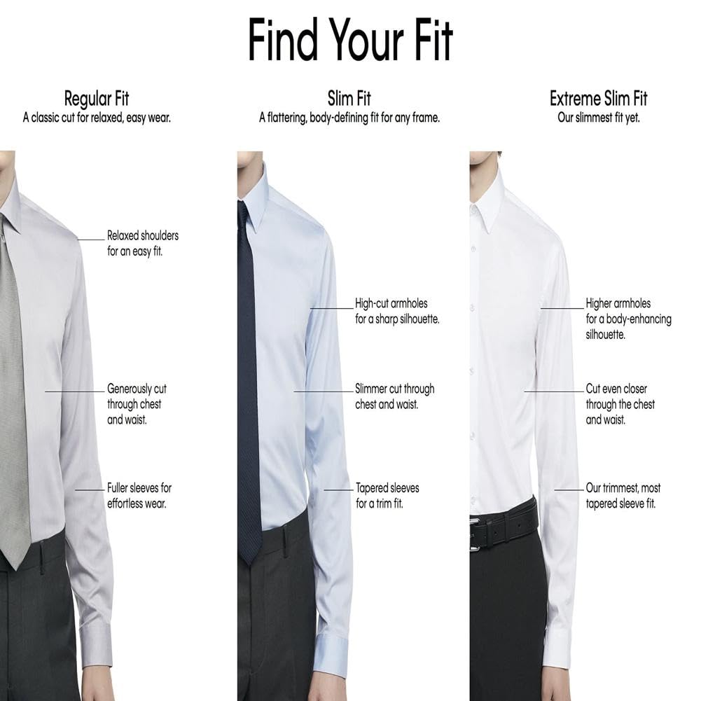 Calvin Klein Men's Non-Iron Slim Fit French Cuff Dress Shirt - Pink, 17