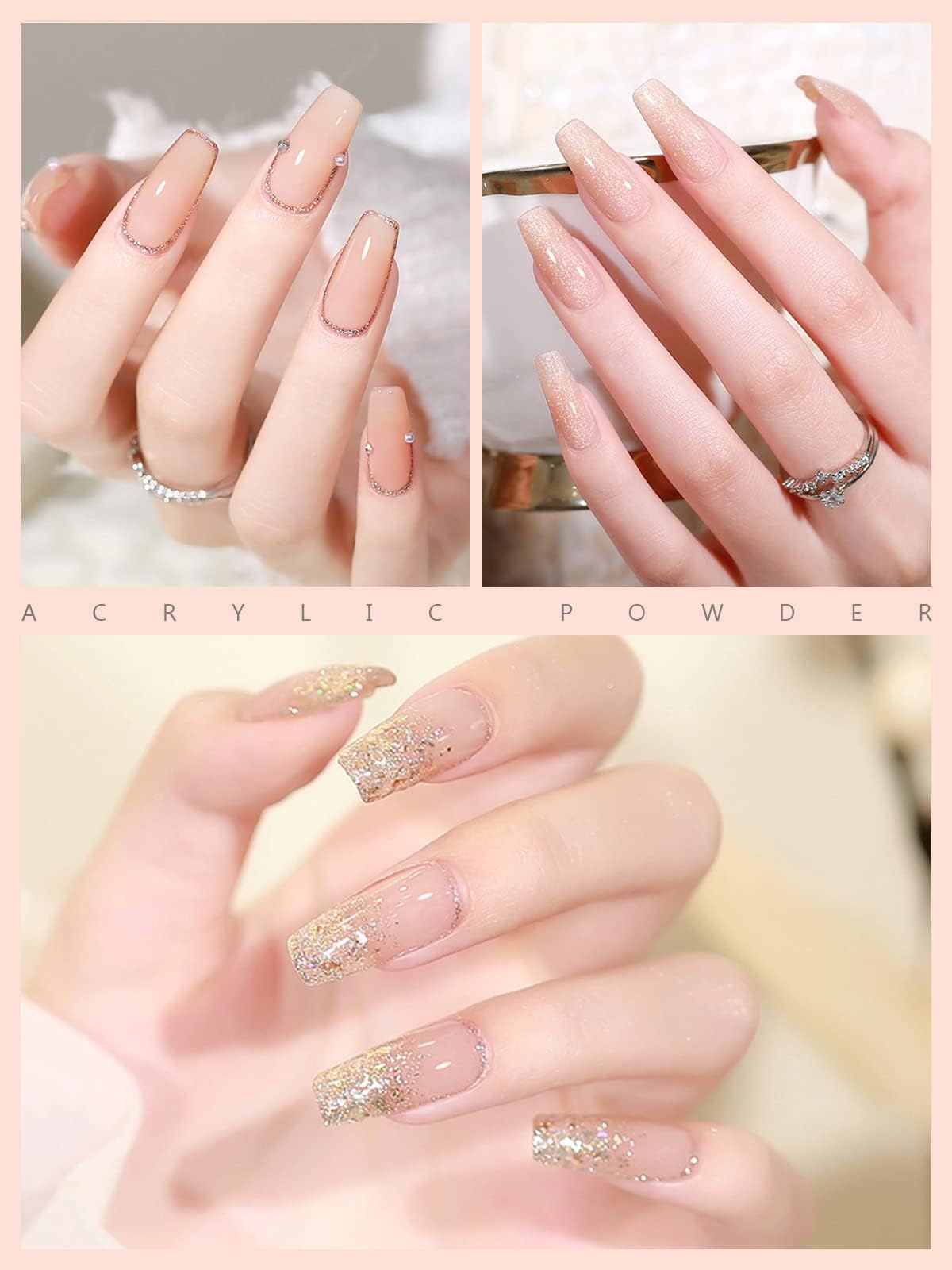 EBANKU Professional Nude Acrylic Nail Powder - 120g/4.23oz Large Capacity for Acrylic Extensions & Nail Art - Long-Lasting, No UV Lamp Needed - Perfect for Salon, Home Manicures & DIY Nail Designs
