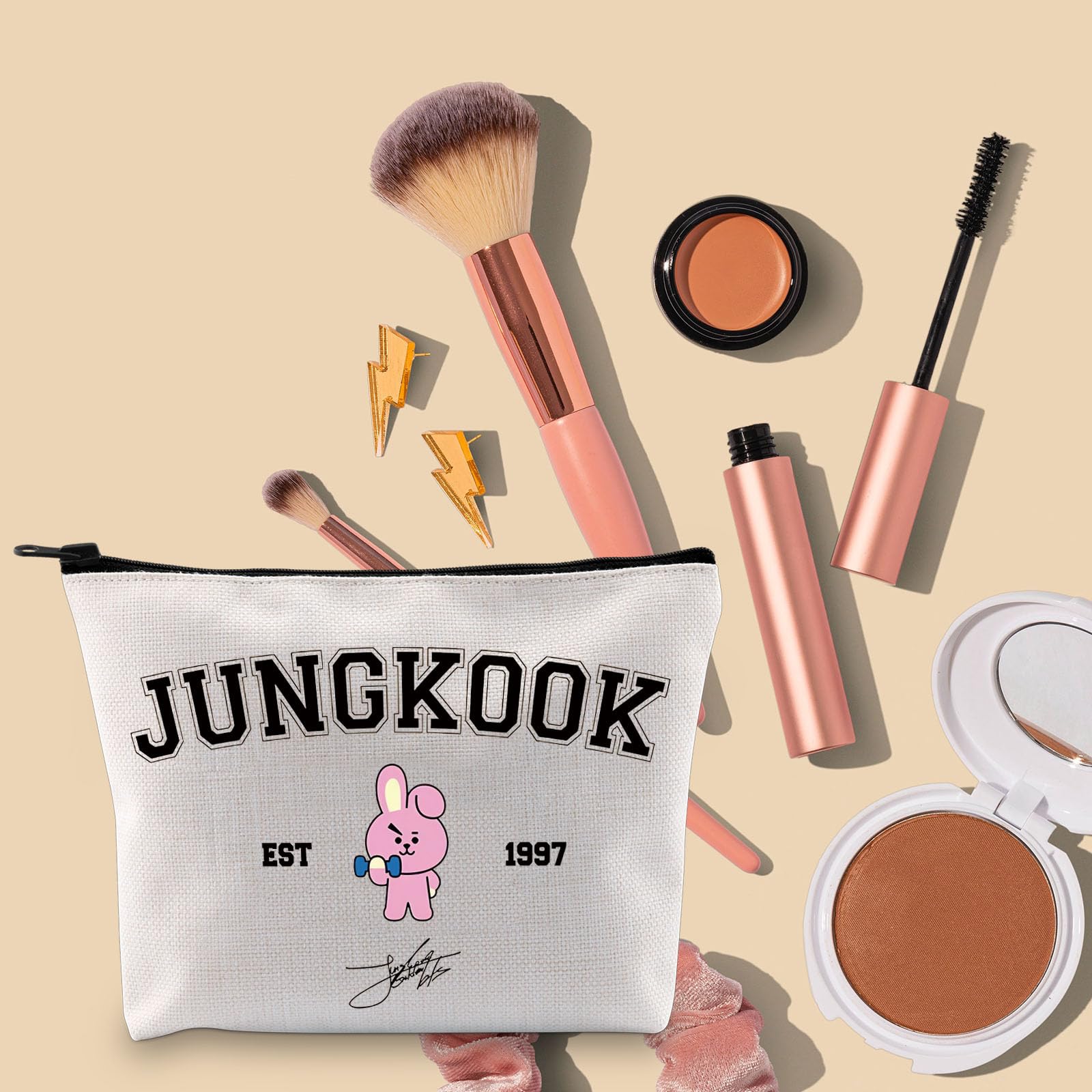 BLUPARK K-pop BTS Jungkook Merchandise Bag - Army Inspired Zipper Pouch for Fans, Singer Fan Gift, K-pop Team Accessories - Perfect for Concerts, Fan Meetings & Daily Use
