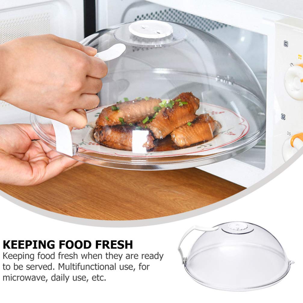 Cabilock Microwave Splatter Cover with Handle - BPA-Free Food Protector Dome for Cheese, Butter, Cake & Desserts | Microwave Safe Plate Cover for Cooking, Reheating & Meal Prep