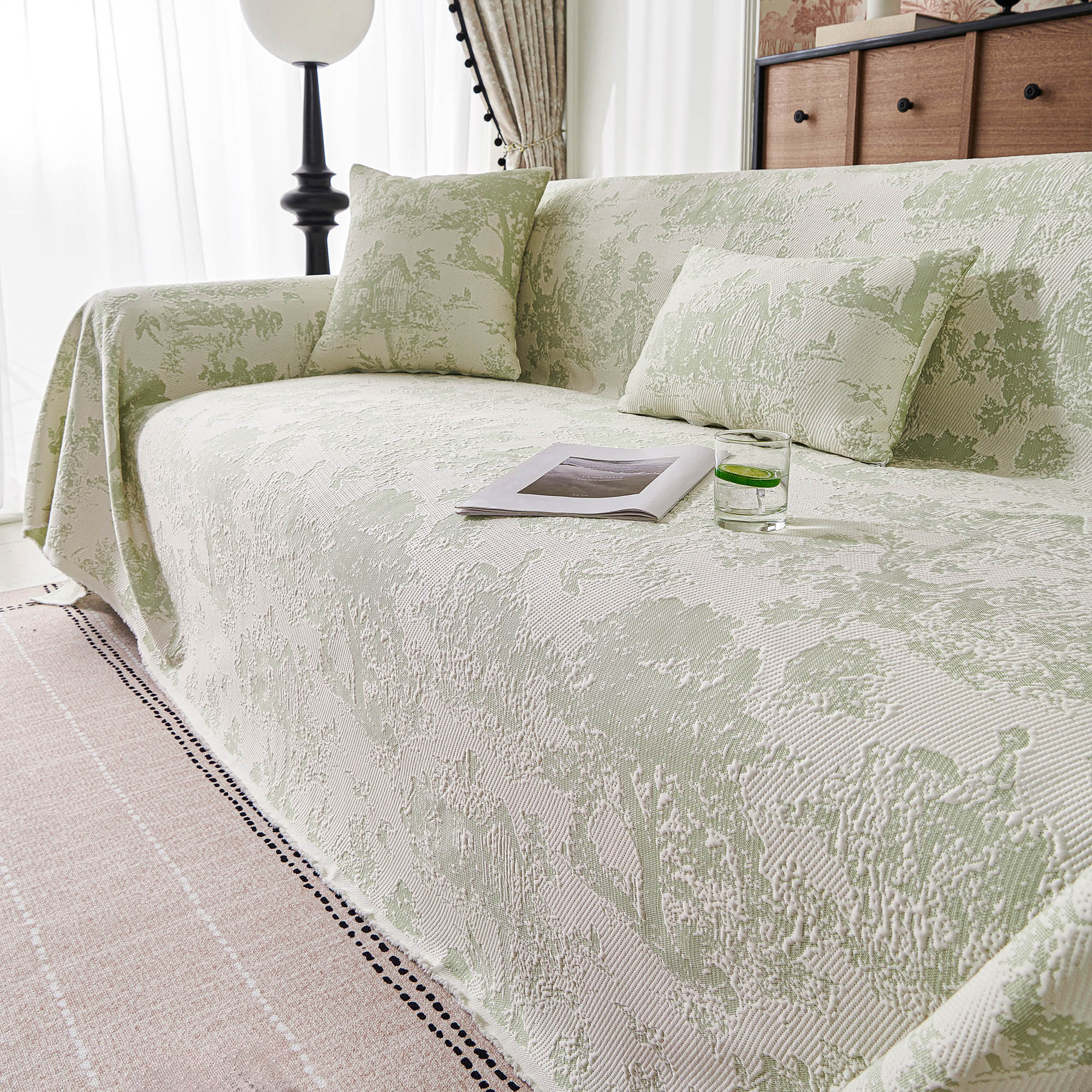 Pastel Floral Cooling Sofa Cover - Breathable, Easy to Clean Couch Protector for Living Room, Bedroom - Perfect for Home Upgrade, Pet Protection & Daily Comfort