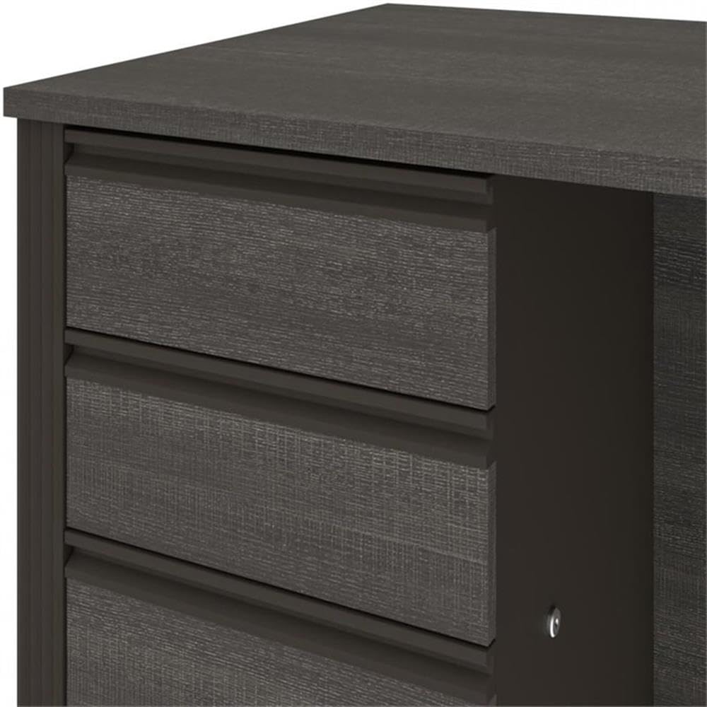 Bestar Prestige Plus 3-Drawer Add-On File Cabinet - Bark Gray & Slate - Office Storage Solution for Home & Business Organization