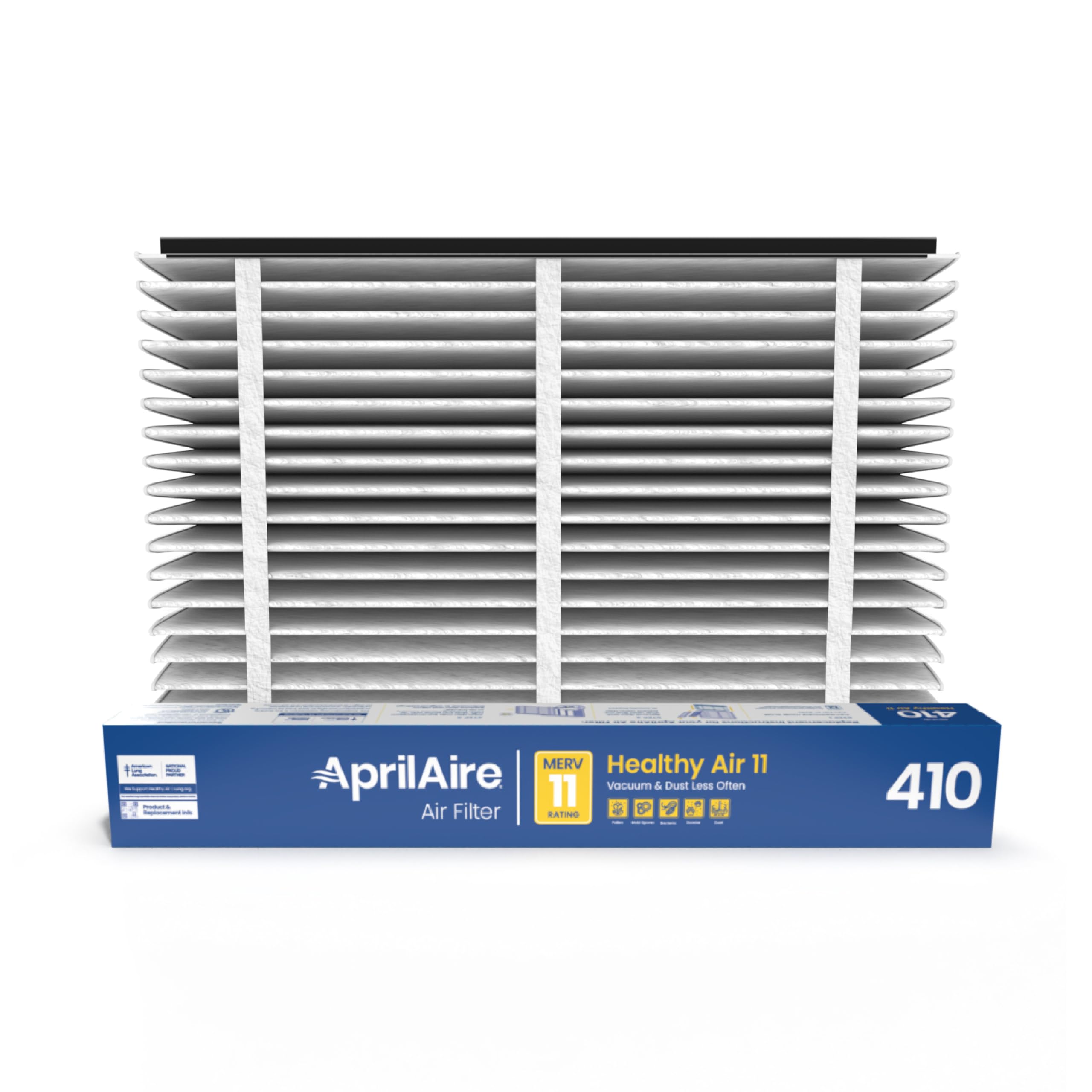 AprilAire 410 Replacement Air Filter 16x25x4, MERV 11 for Whole House Air Purifiers - 4 Pack | Traps Dust, Pollen & Allergens | Perfect for Homes with Pets, Allergies or Asthma