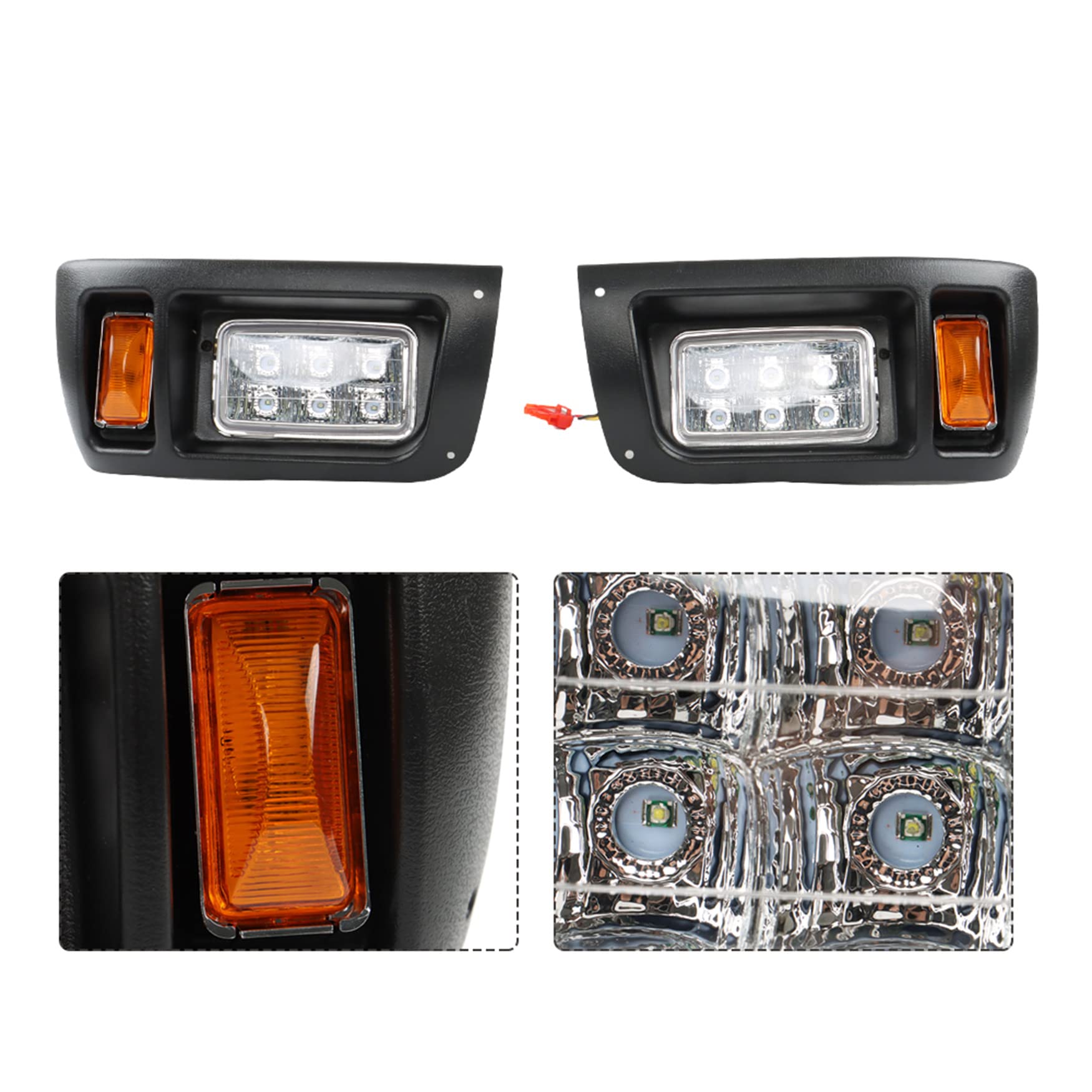Premium Golf Cart Light Kit for Club Car DS 1993 & Up - Full LED Headlight & Taillight Set with RGB Daytime Running Lights, High/Low Beam, Turn Signals, Horn & Brake Lights | Perfect for Night Golfing, Campgrounds & Neighborhood Cruising