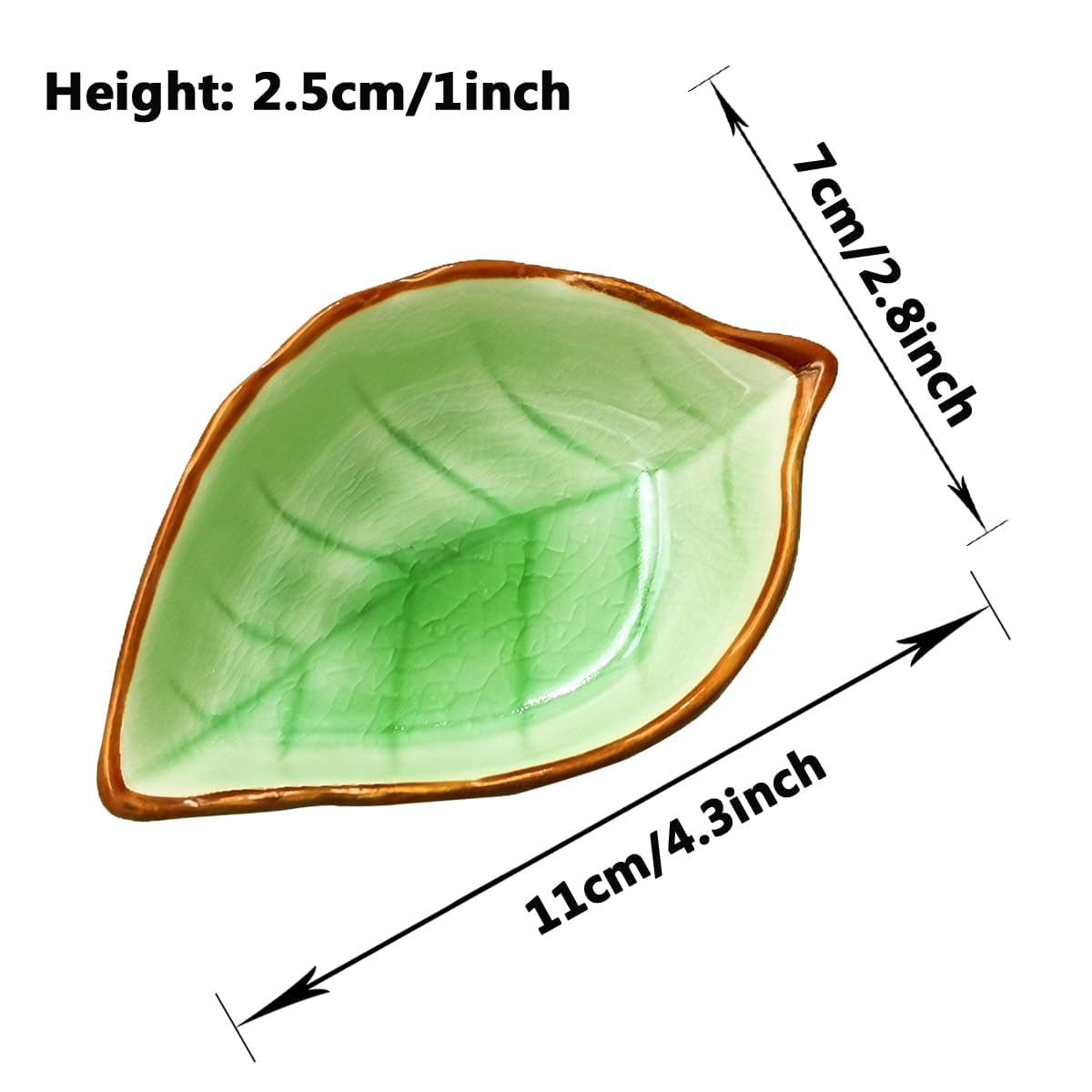 Ceramic Leaf-Shaped Appetizer Plates - Porcelain Sushi Saucers & Small Bowls for Dips, Sauce Dishes - Elegant Dinnerware for Parties, Weddings, and Japanese Cuisine