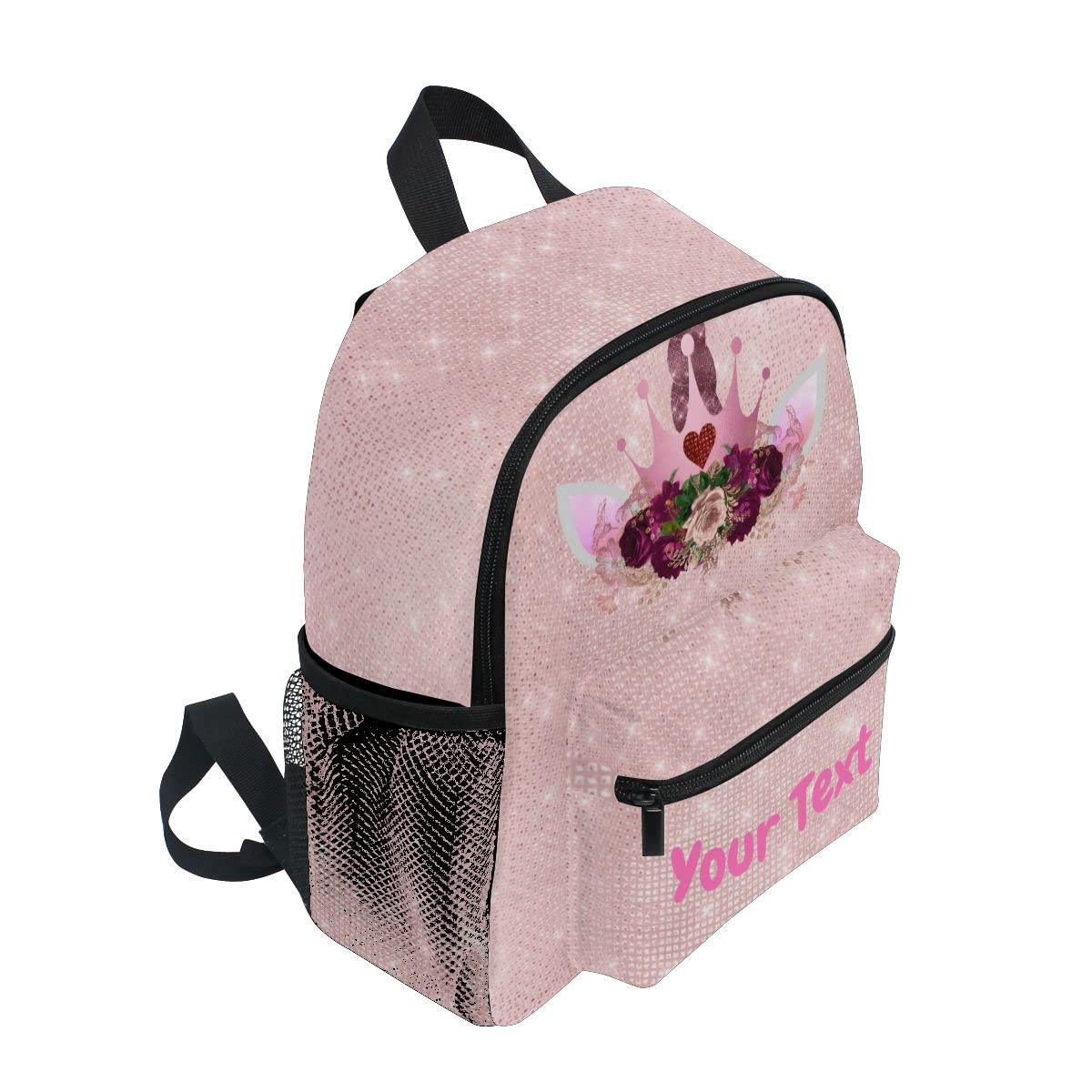 ODAWA Custom Pink Unicorn Head Toddler Backpack with Name/Text - Personalized Kids School Bag for Girls | Perfect for Preschool, Daycare & Travel Accessories