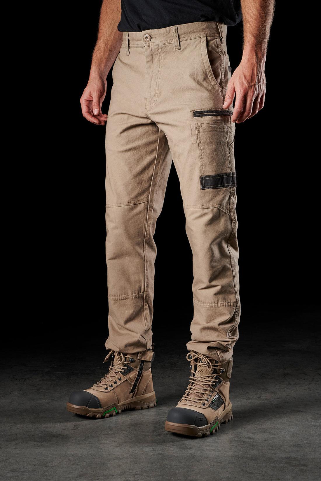 WP3 Work Cargo Pants for Men - Durable Khaki Tactical Pants with Multiple Pockets - Perfect for Construction, Hiking & Outdoor Activities