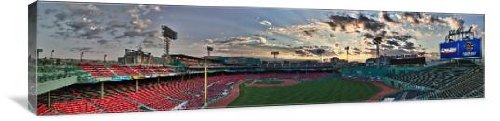 Boston Red Sox Fenway Park Green Monster 60x15 Inch Gallery Wrapped Canvas Wall Art - Perfect for Baseball Fan Cave, Sports Bar, or Man Cave Decor