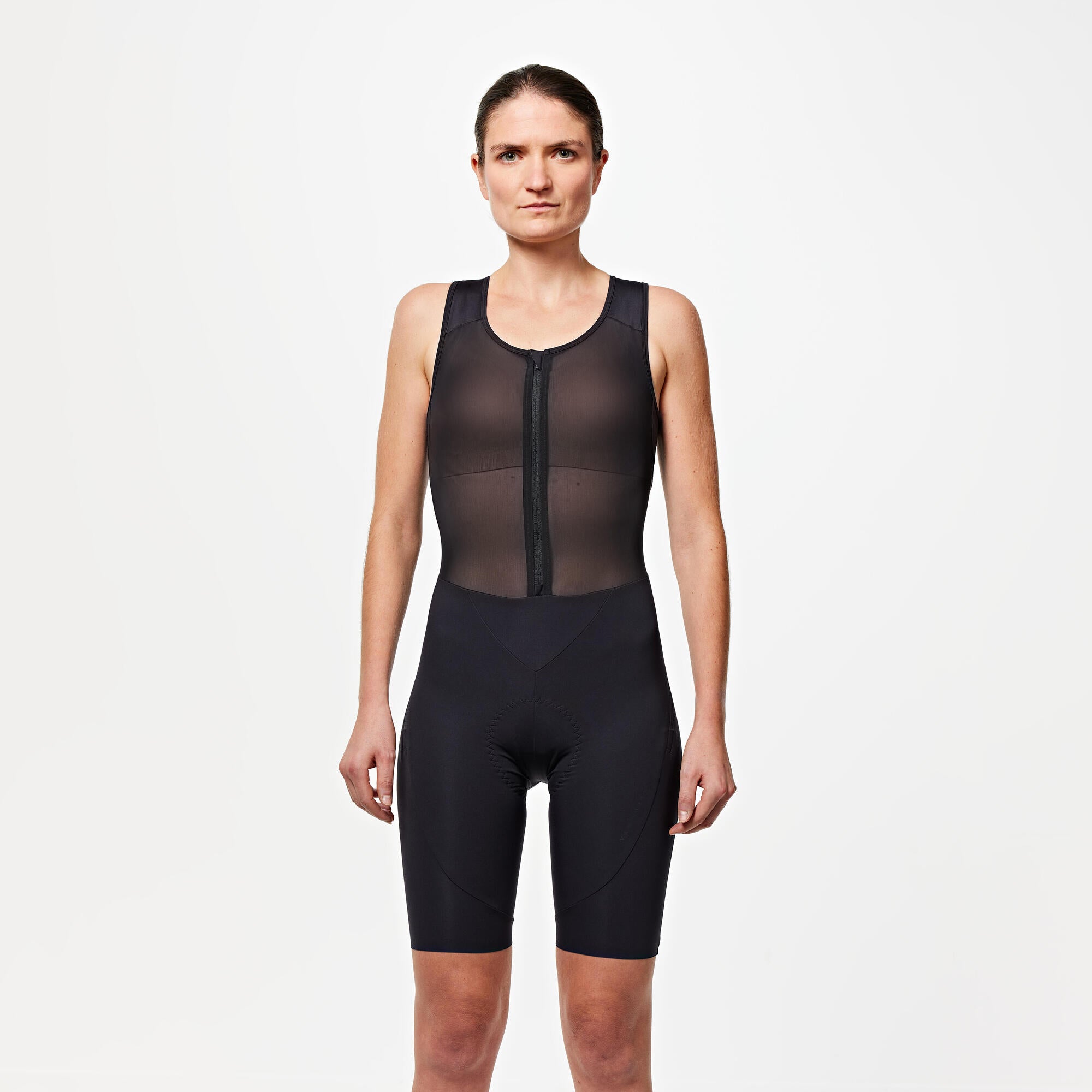 Van Rysel Women's Quick Zip Sport Cycling Bibs - Breathable & Comfortable Bike Shorts for Road & Mountain Biking - Perfect for Training & Racing