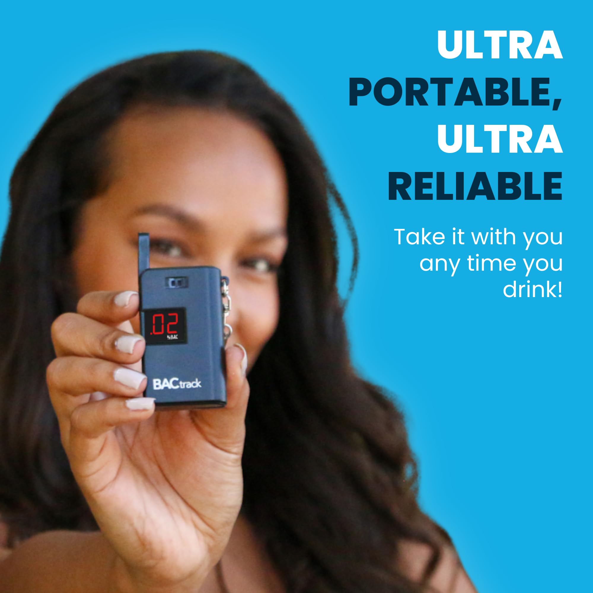 BACtrack Keychain Breathalyzer (Black) with 20 Mouthpieces - Portable Alcohol Breath Tester for Personal & Professional Use - Ideal for Parties, Events, and Workplace Safety