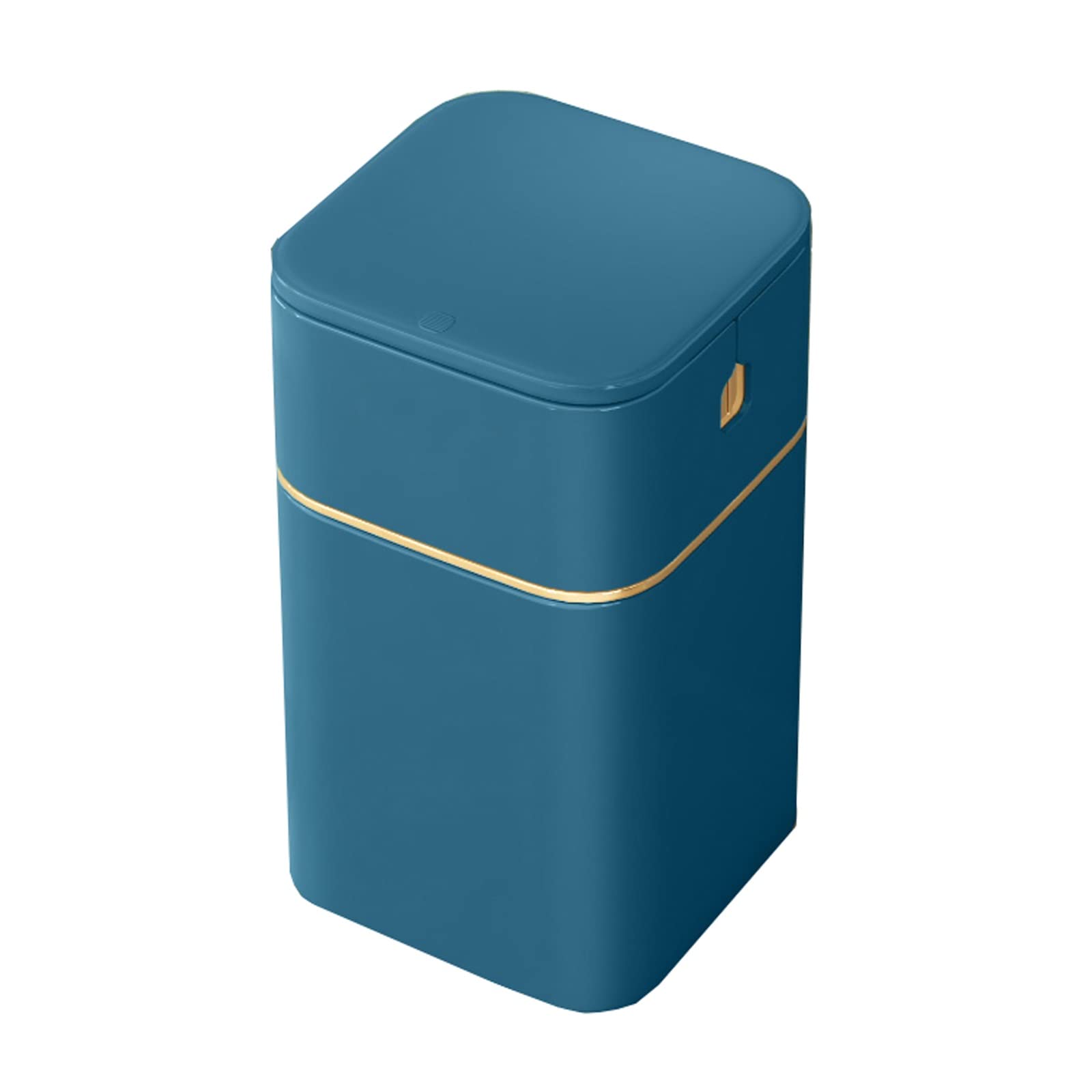 Nordic Style 15L Seal Press Trash Can with Lid - Deep Blue Kitchen Bathroom Office Garbage Bin for Waste Storage & Organization | Perfect for Home, Office, and Commercial Spaces