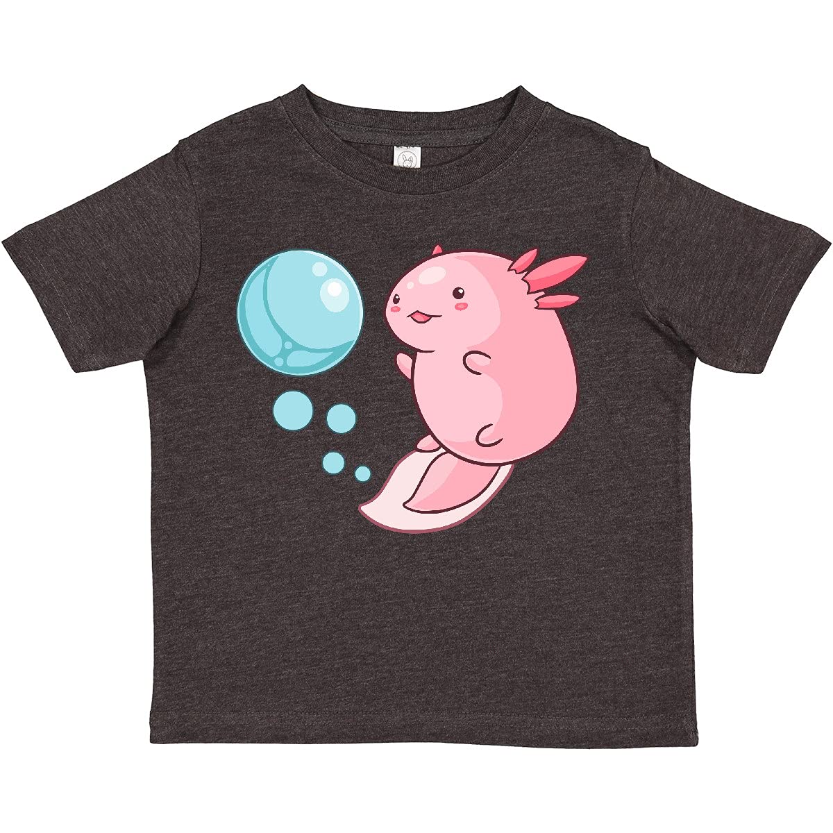 Cute Axolotl and Bubbles Heart Print Toddler T-Shirt - Soft Cotton Kids Tee for Playdates, Birthday Parties & Casual Wear