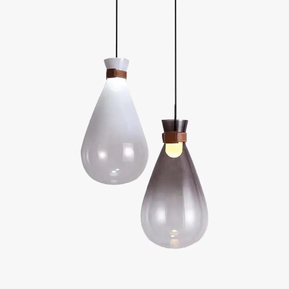 Modern White Teardrop Shaped Glass LED Pendant Light - Dimmable Hanging Fixture for Kitchen Island, Dining Room & Bedroom Lighting