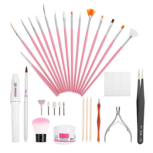 Professional iFCOW Nail Art Tool Kit - Cuticle Trimmer, Grinder, Pusher & Gel Brushes Set for Salon & Home Manicure | Perfect for DIY Nail Care & Professional Nail Art Design