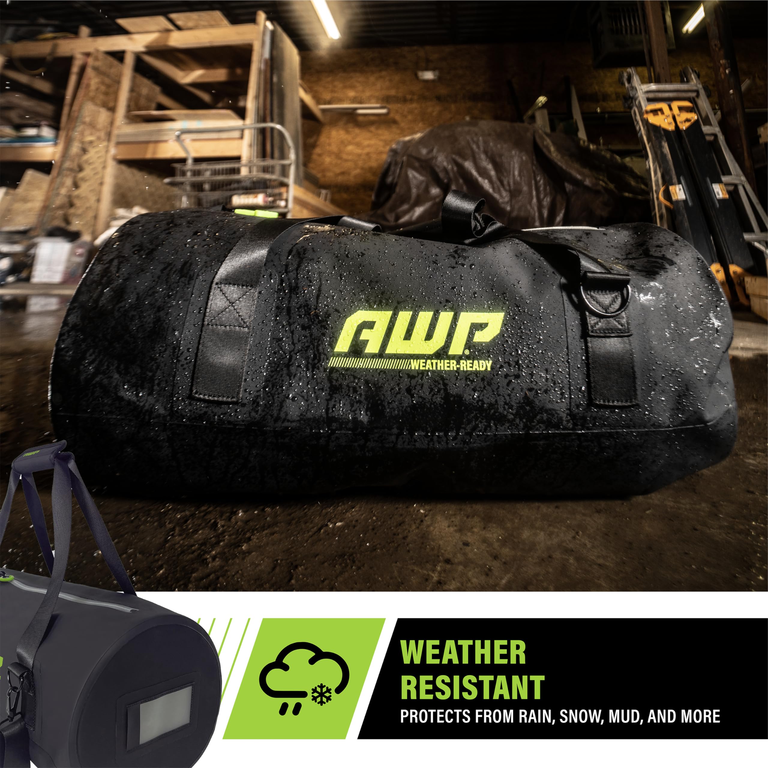 Waterproof Duffel Bag for Travel & Gym - AWP Heavy Duty Sports Duffle with Shoulder Strap - Perfect for Camping, Hiking, Workout & Outdoor Adventures