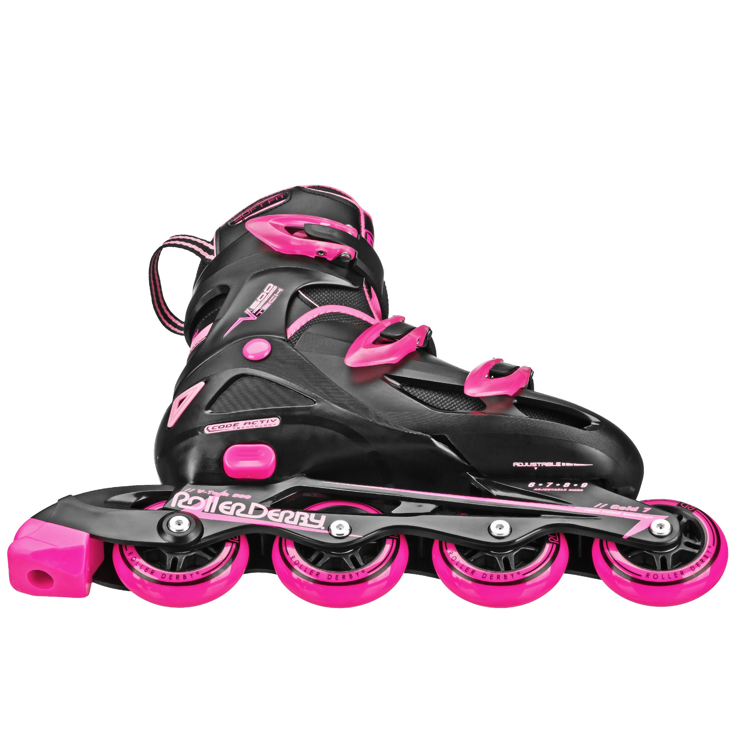 V Tech 500 Adjustable Women's Inline Skates - Perfect for Fitness, Outdoor Roller Skating & Recreational Sports