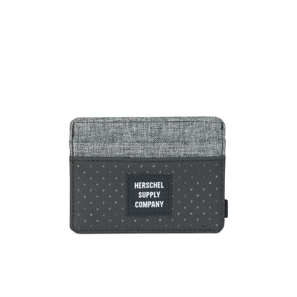 Herschel Aspect Collection Charlie Wallet - Slim RFID Blocking Bifold Wallet for Men & Women, Black/Raven Crosshatch - Perfect for Travel, Everyday Use & Minimalist Style
