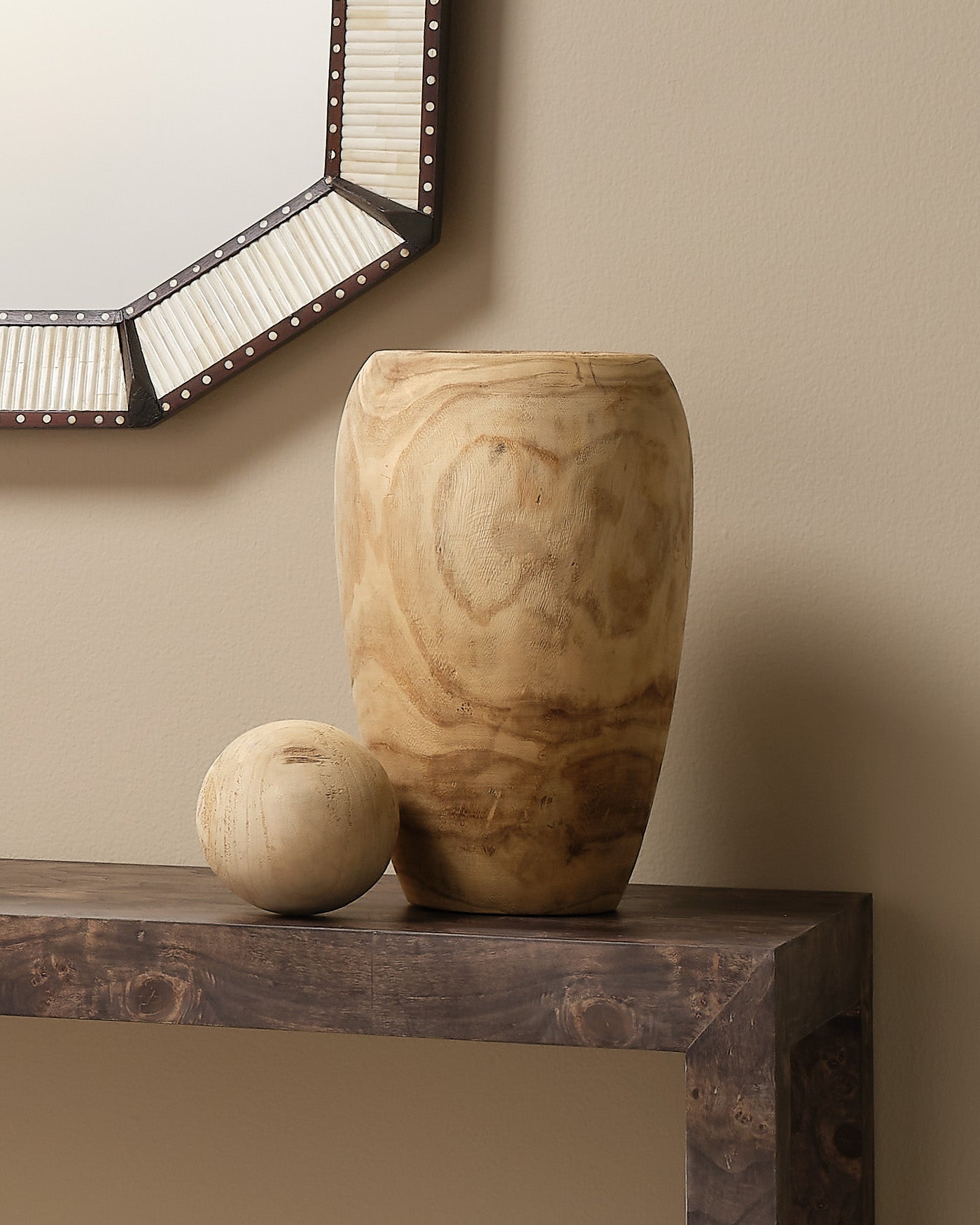 Handcrafted Ojai Small Wooden Vase - Natural Wood Home Decor for Centerpieces, Wedding Decor & Boho Style