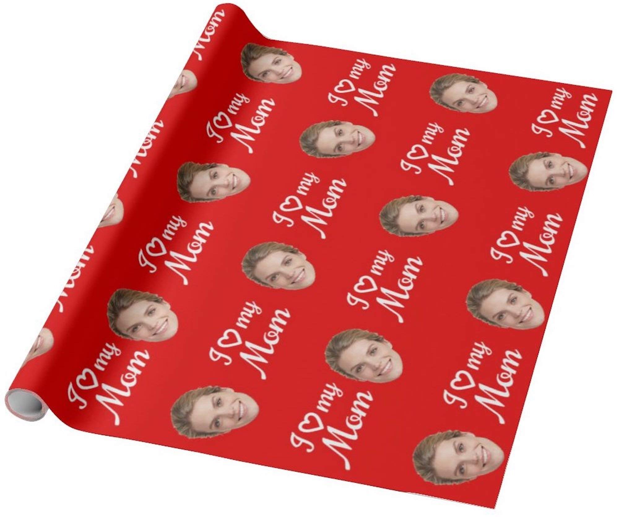 Custom Photo Wrapping Paper Roll for Mother's Day - Personalized Gift Wrap with Your Picture - Premium Printed Face Crop Design for Moms | Perfect for Birthday Presents, Anniversary Gifts & Special Occasions