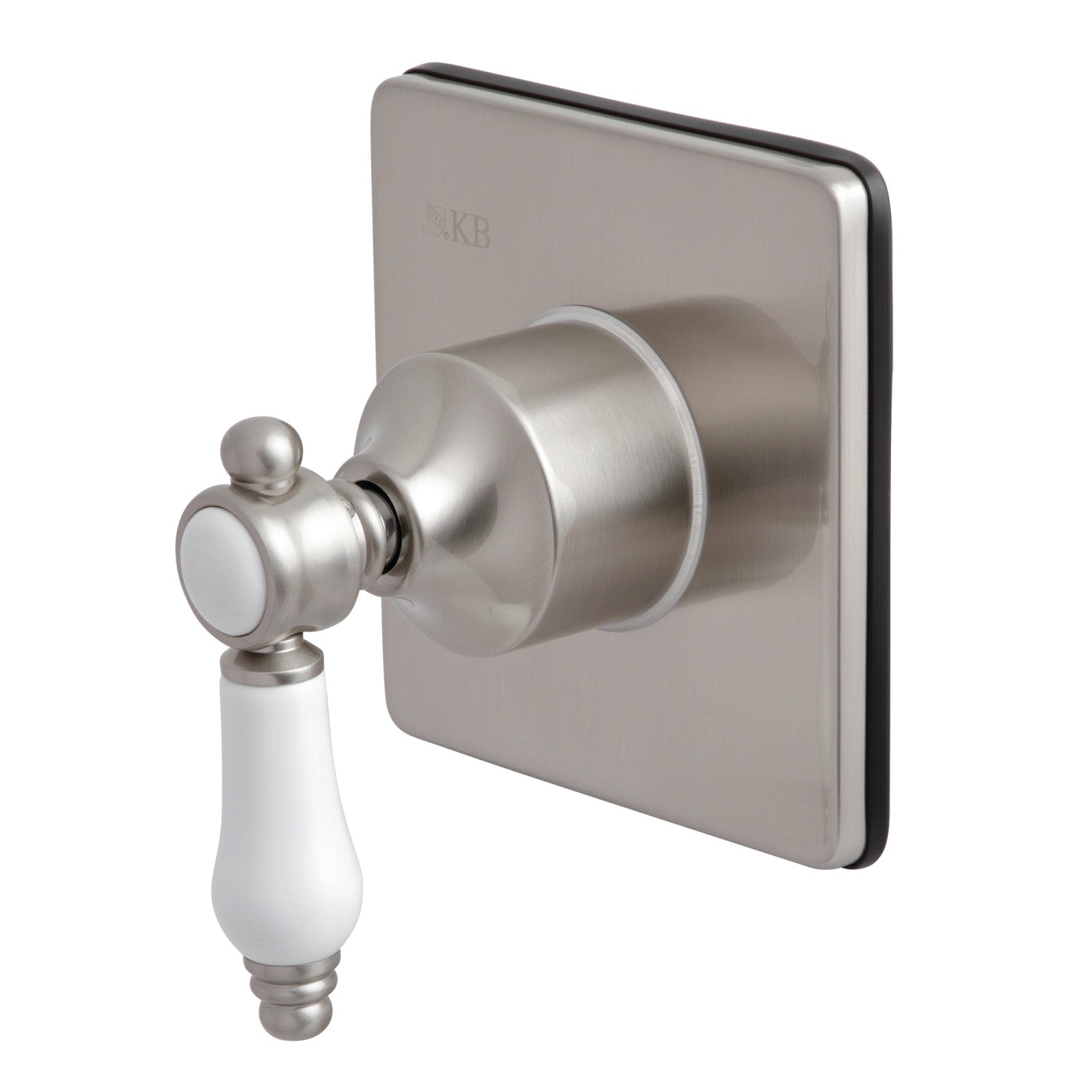 Bel Air KS3048BPL Single Handle 3-Way Diverter Valve with Square Trim Kit in Brushed Nickel Finish - Perfect for Bathroom & Shower Faucet Upgrades