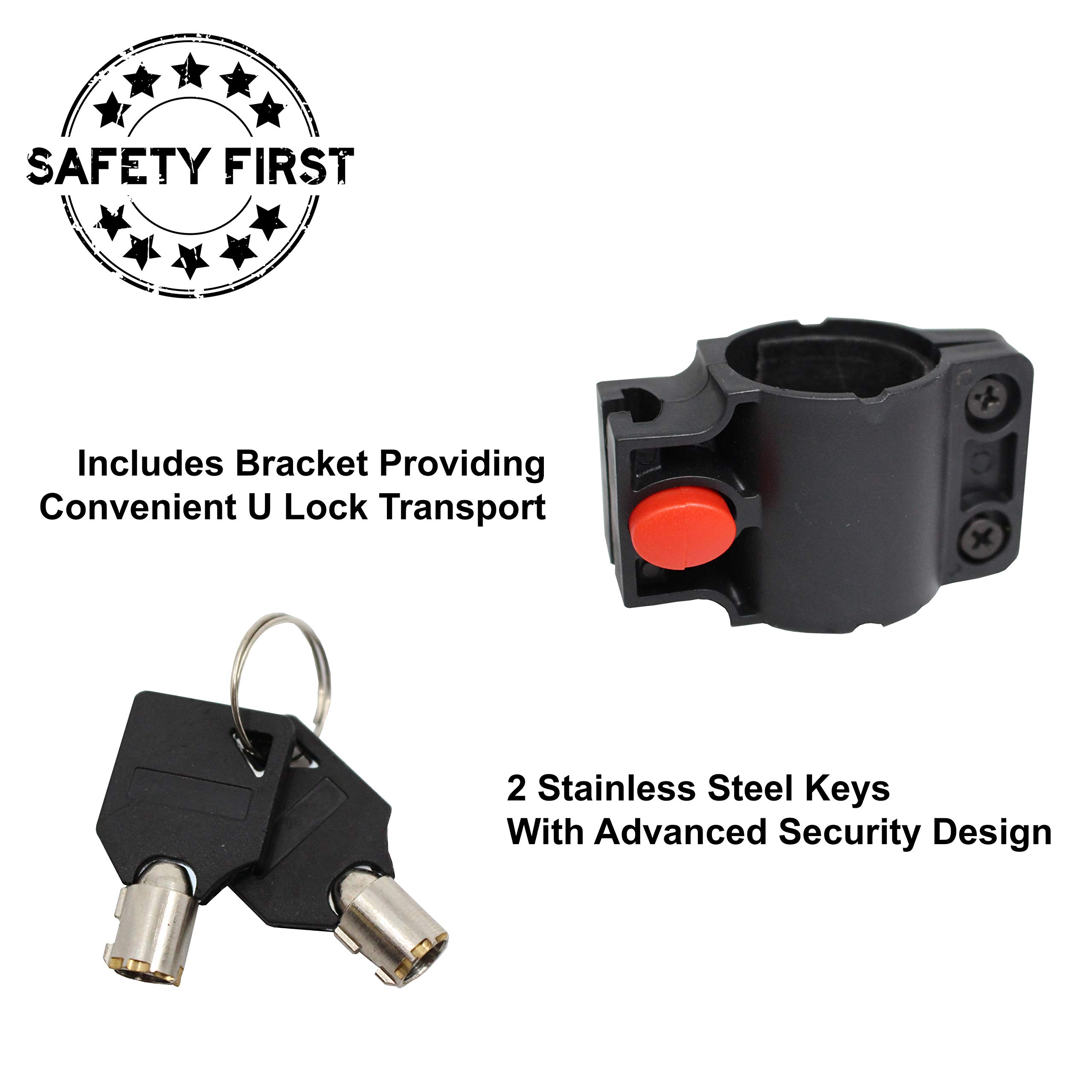 Kingman Heavy Duty Small U Lock - High Security Bicycle Lock for Mountain Bikes, Road Bikes & Commuting - Anti-Theft Protection for Urban & Outdoor Cycling