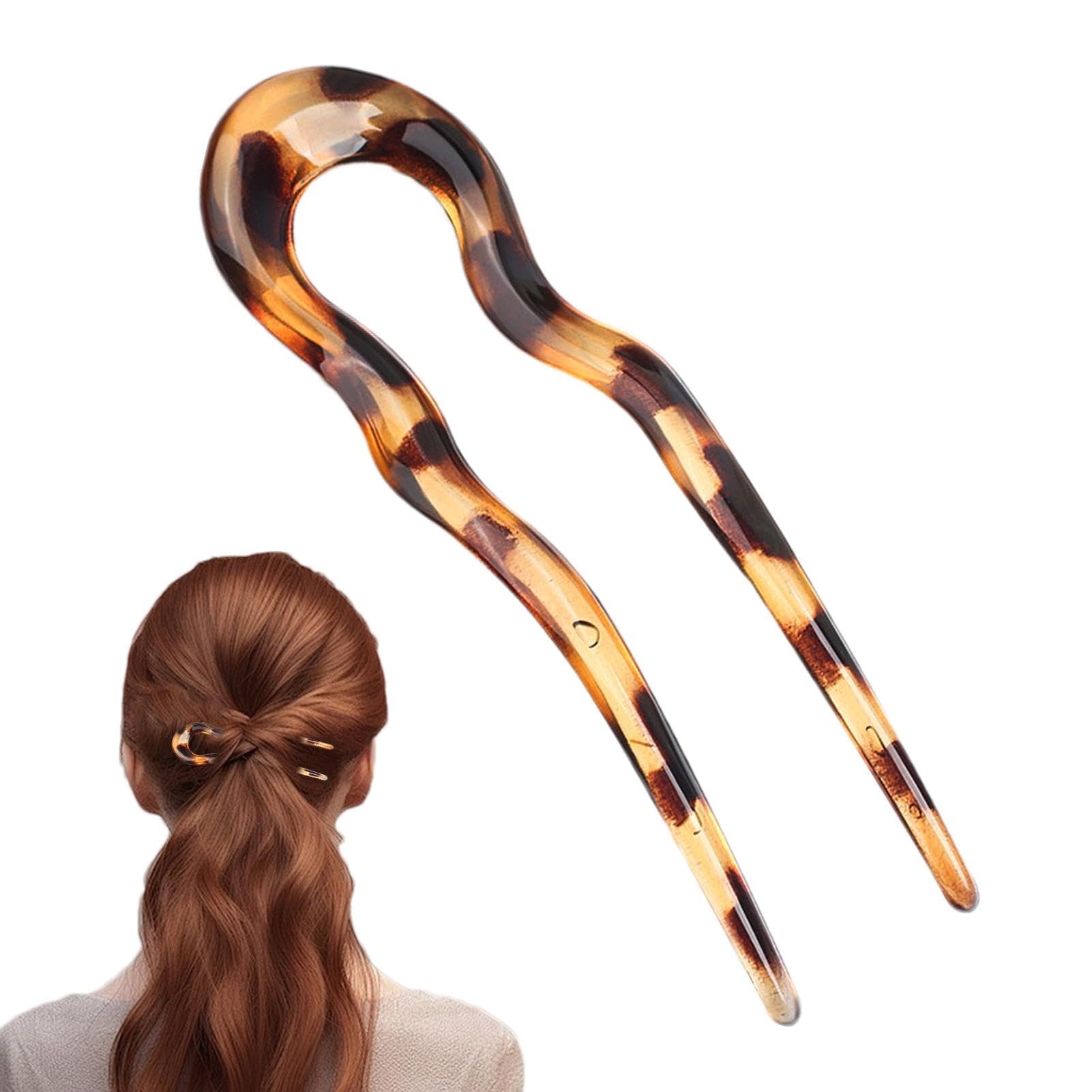 French Hair Pins - 2Pcs U-Shape Hair Clips for Women | Hair Bun & Updo Styling