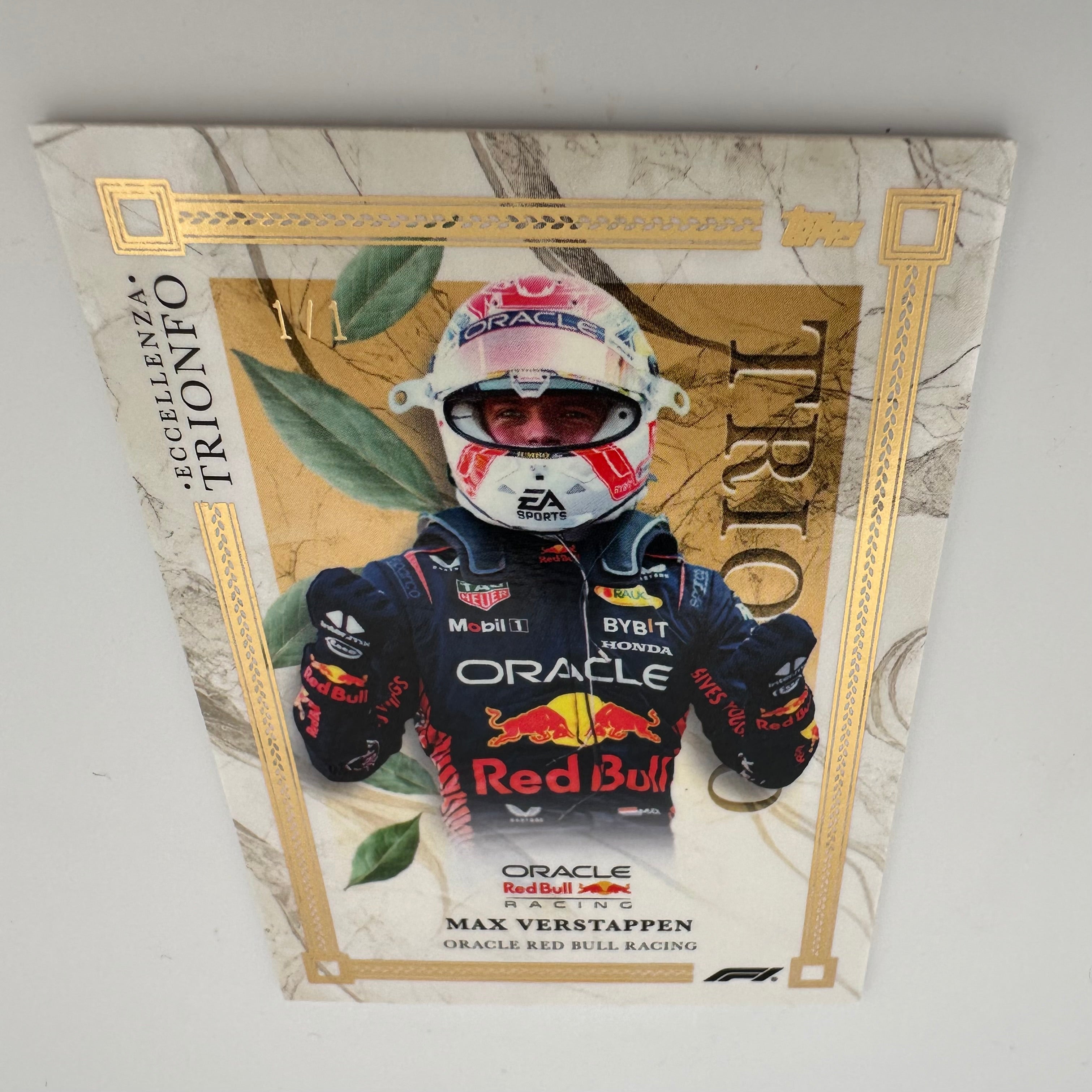 1/1 Gold Max Verstappen 2023 Eccellenza Triumph - Limited Edition Collectible F1 Racing Memorabilia for Fans & Display at Home/Office