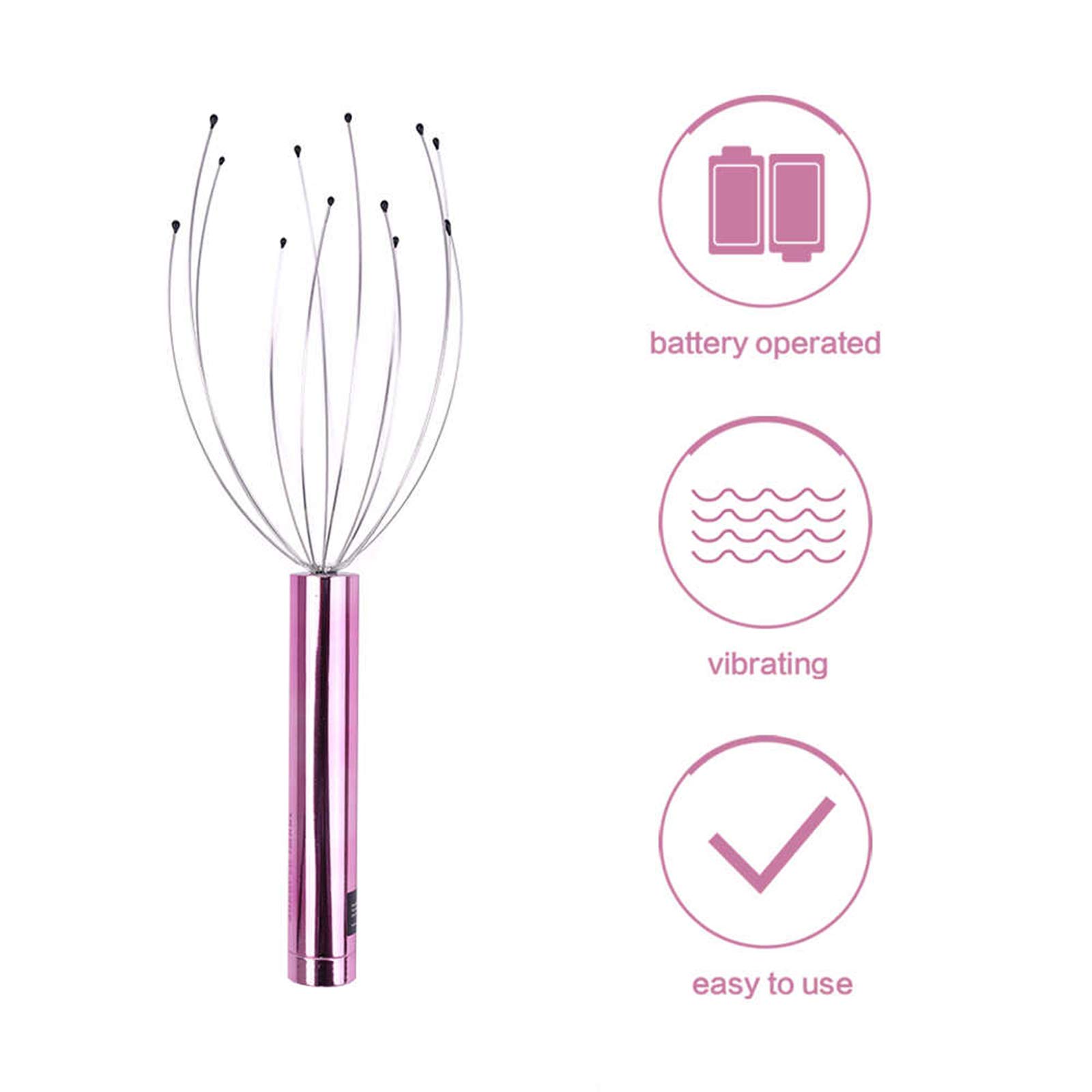 Anself Electric Scalp Massager - Portable Head Massager for Relaxation, Stress Relief & Hair Growth - Handheld Scalp Stimulator for Men & Women - Perfect for Home, Office & Travel Use