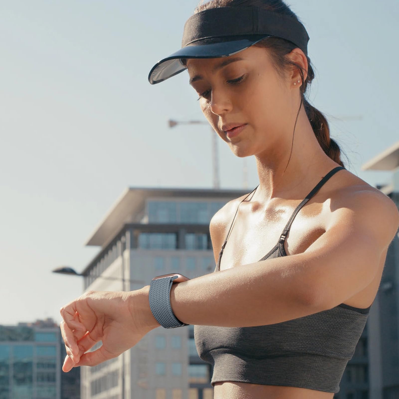 Braided Solo Loop Strap for Apple Watch Ultra 49mm 46mm 45mm 44mm 42mm - Stretchy Elastic Nylon Sport Band with Parachute Buckle for iWatch Series 10/9/8/7/6/5/4/3/SE/2 - Comfortable Wristband for Men & Women - Perfect for Workouts, Running & Everyday Wear