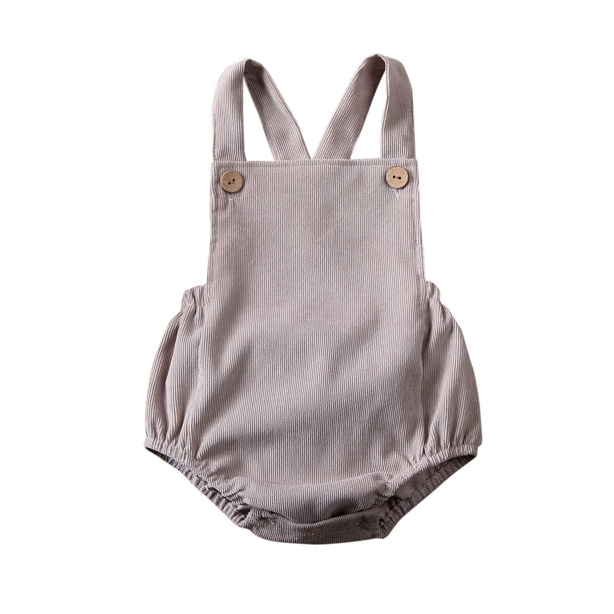 Newborn Baby Boy & Girl Romper - Sleeveless Backless Button Jumpsuit One-Piece Outfit | Perfect for Summer, Photoshoots & Playtime