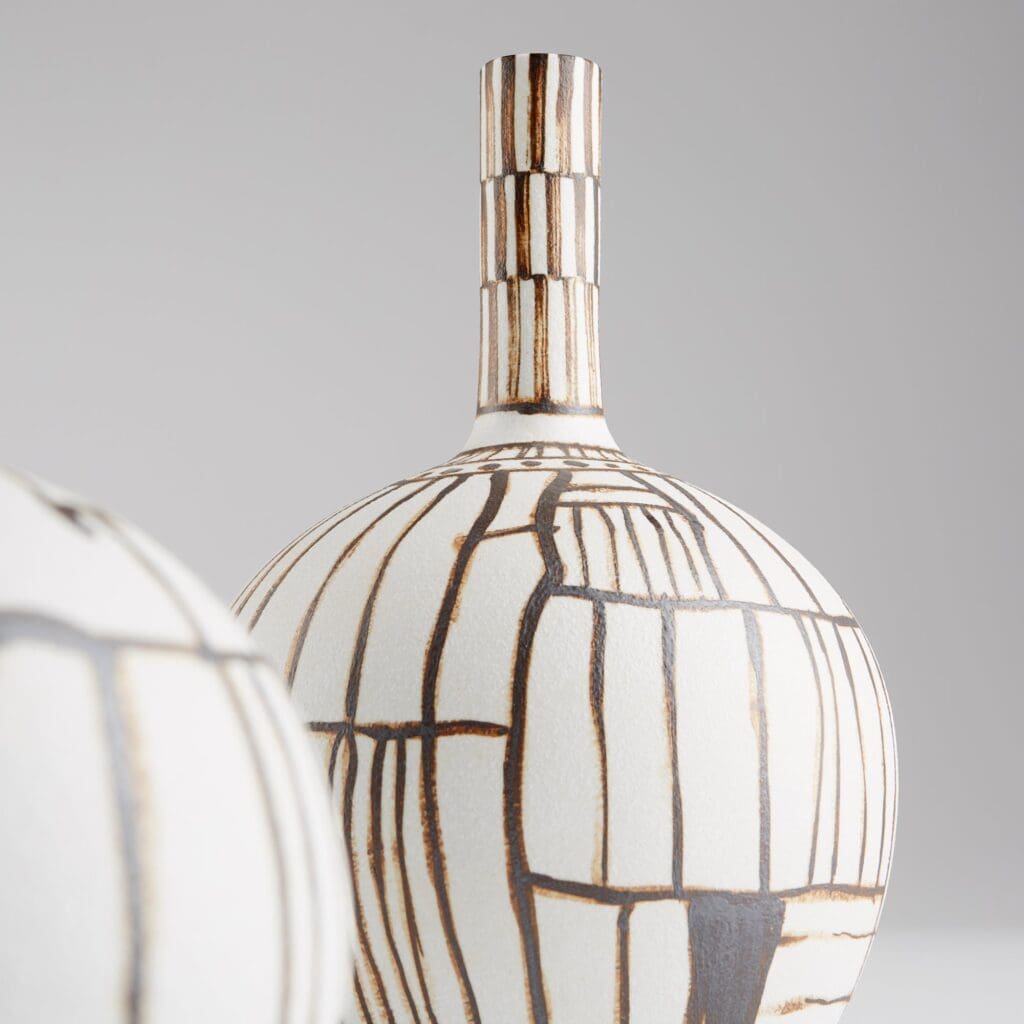 Cyan Design 10798 Risse Vase - Elegant Ebony and White Ceramic Vase for Home Decor, Wedding Centerpiece & Gift Idea - Small Size