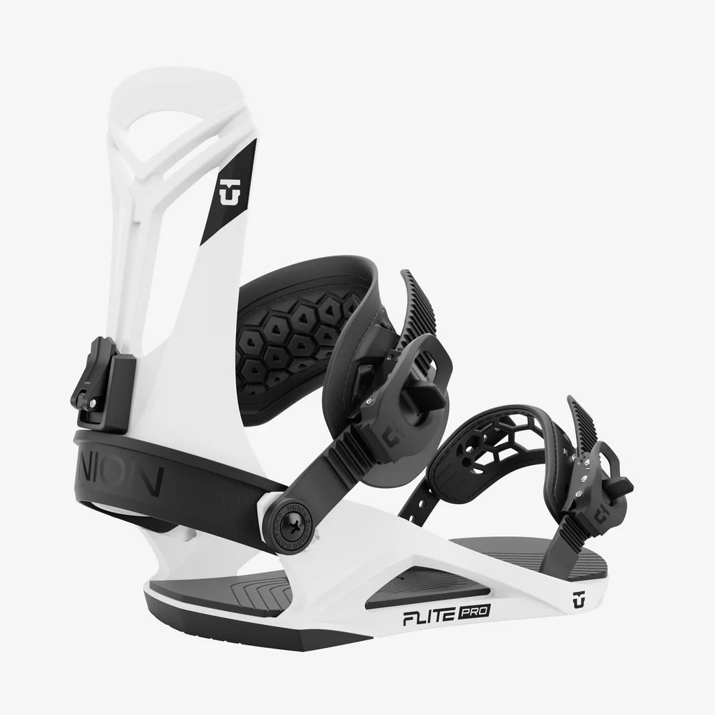 Union Flite Pro Snowboard Bindings 2025 - White | Lightweight & Durable for All-Mountain Riding | Perfect for Freestyle & Park Performance