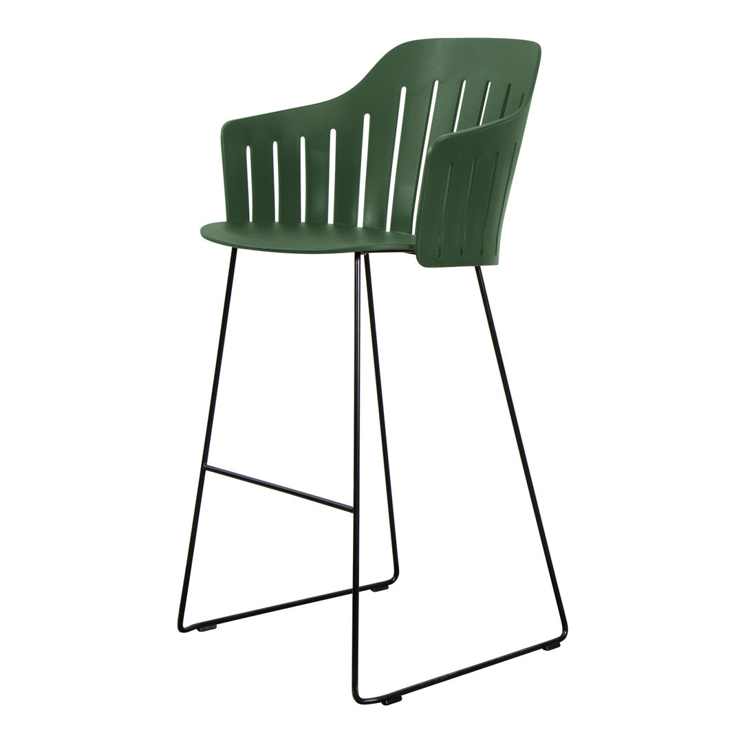 Premium Outdoor Bar Chair with Sled Base - Durable Patio Stool for Backyard, Poolside & Deck - Weather-Resistant & Comfortable Seating for Outdoor Gatherings
