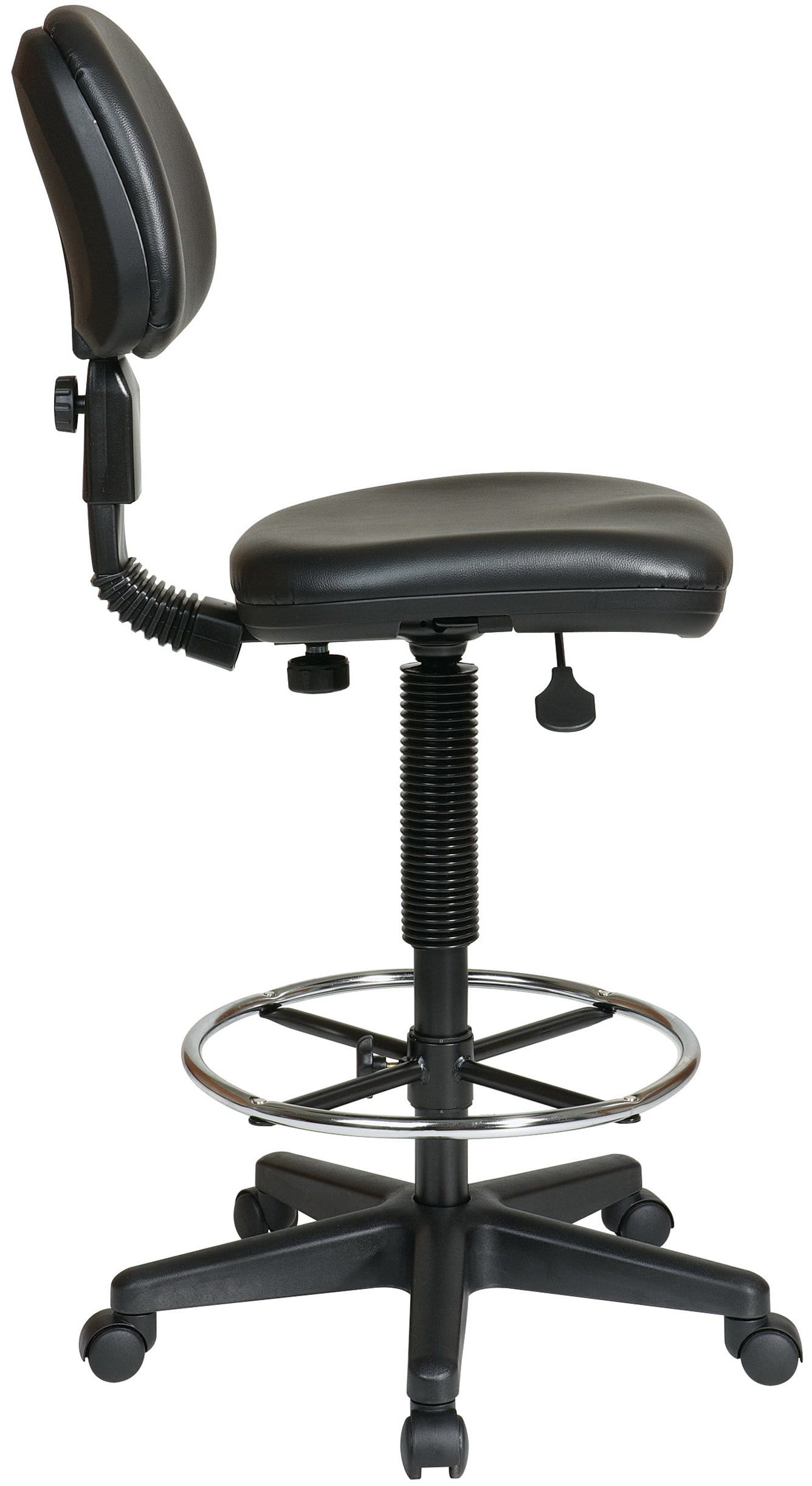 Office Star Work Smart Economical Vinyl Drafting Stool [DC517V] - Adjustable Height Rolling Chair for Architects, Artists & Designers - Perfect for Home Office, Studio & Workspace