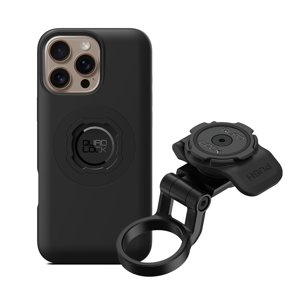 Quad Lock Adjustable Stem Cap Bike Mount Kit - Compatible with iPhone 16 Pro Max MAG Case | Secure Cycling Phone Holder for Road Bikes & Mountain Bikes