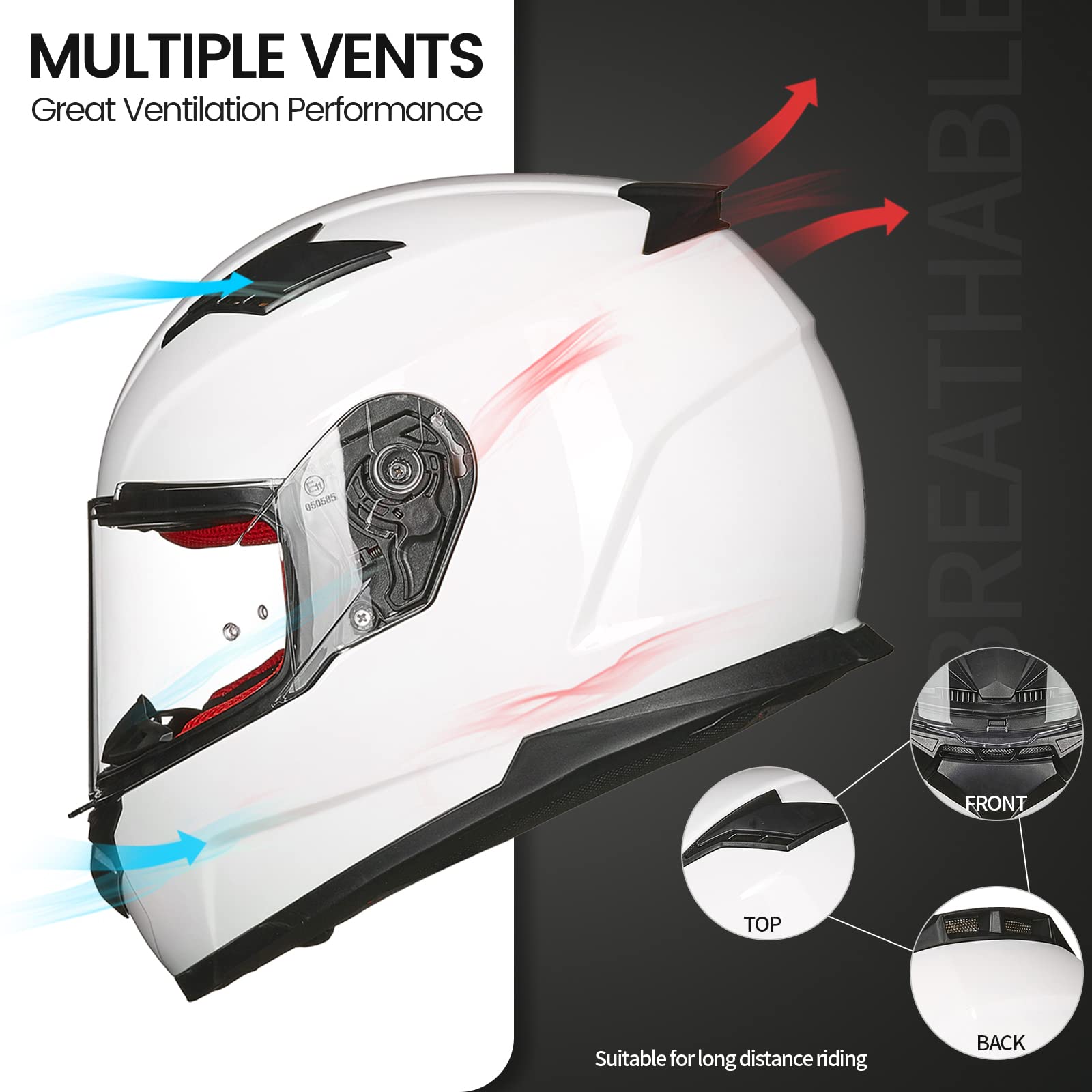 ILM Full Face Snowmobile & Motorcycle Helmet for Men & Women - DOT Approved Dual Sport Helmet with Pinlock Anti-Fog Visor - Ideal for Winter Riding, Off-Road Adventures & Street Biking